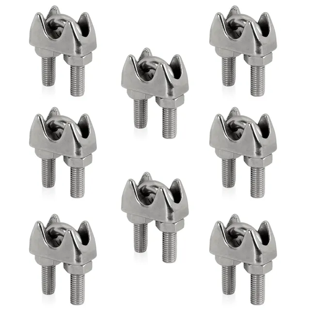 PRIOstahl Drahtseilklemme V4A 4 mm Bügelseilklemme 8 Stück