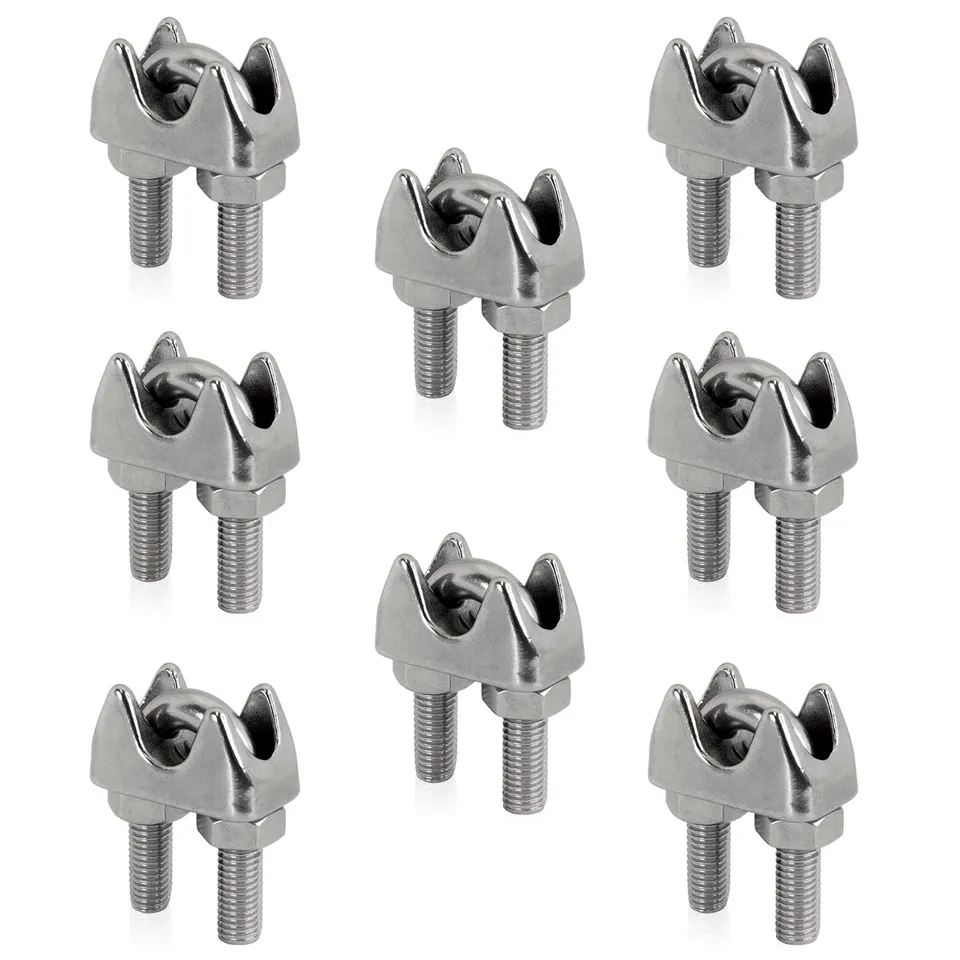 PRIOstahl Drahtseilklemme V4A 4 mm Bügelseilklemme 8 Stück