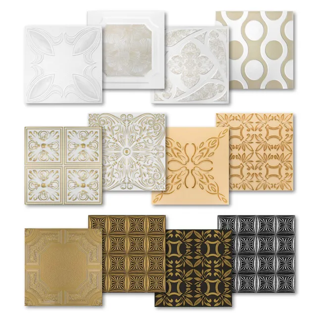 Hexim Deckenplatten 50x50cm Nr.57.TB Weiß-Beige 2 qm XPS