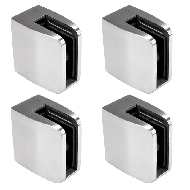 PRIOstahl Glashalter 52x52x32 mm V2A 12,76 mm flach 4 Stk