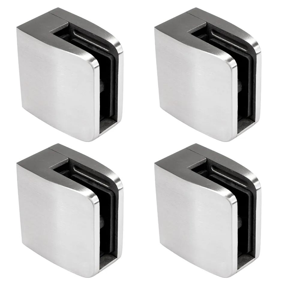 PRIOstahl Glashalter 52x52x32 mm V2A 12,76 mm flach 4 Stk