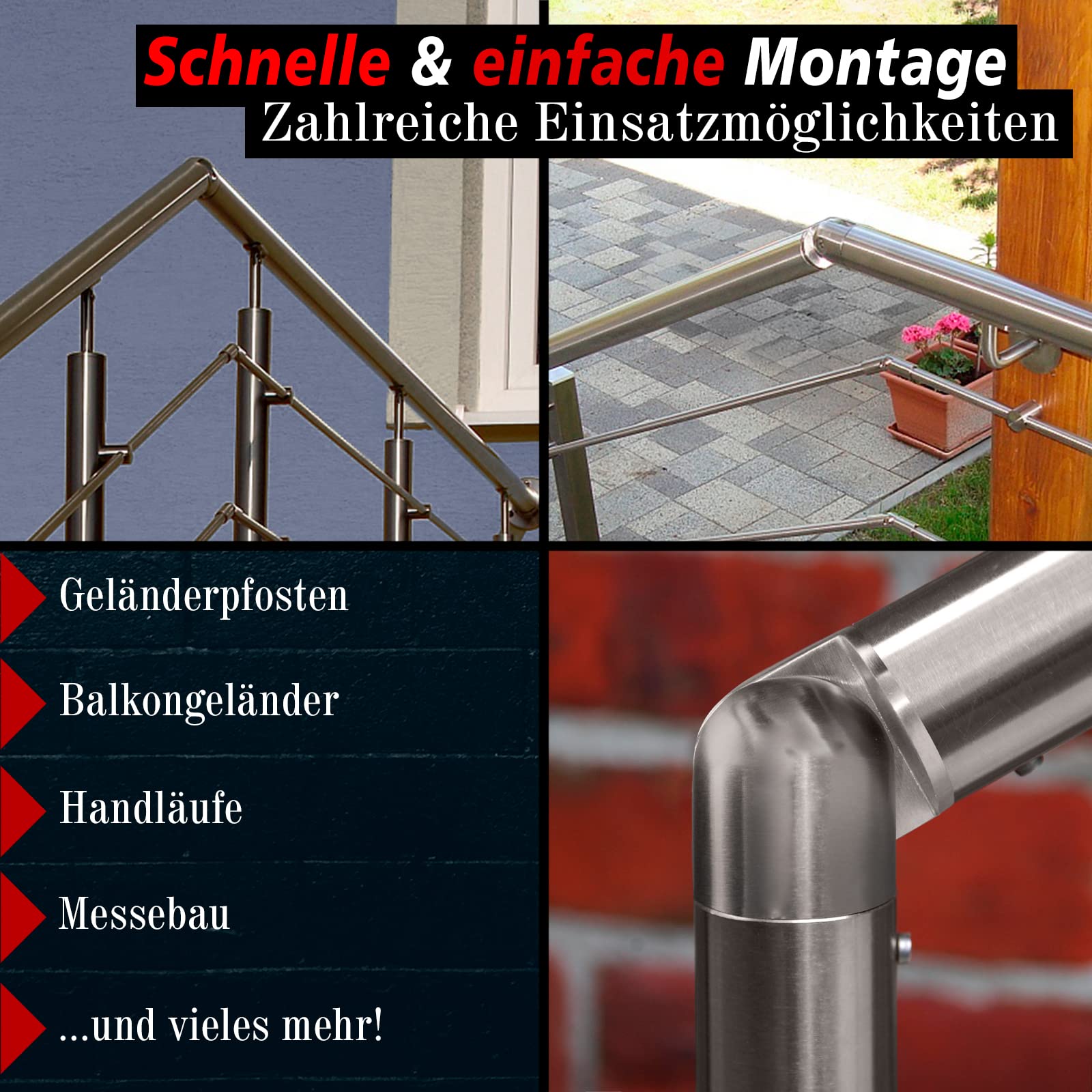 PRIOstahl Gelenkverbinder Rohrverbinder 42,4 mm Edelstahl