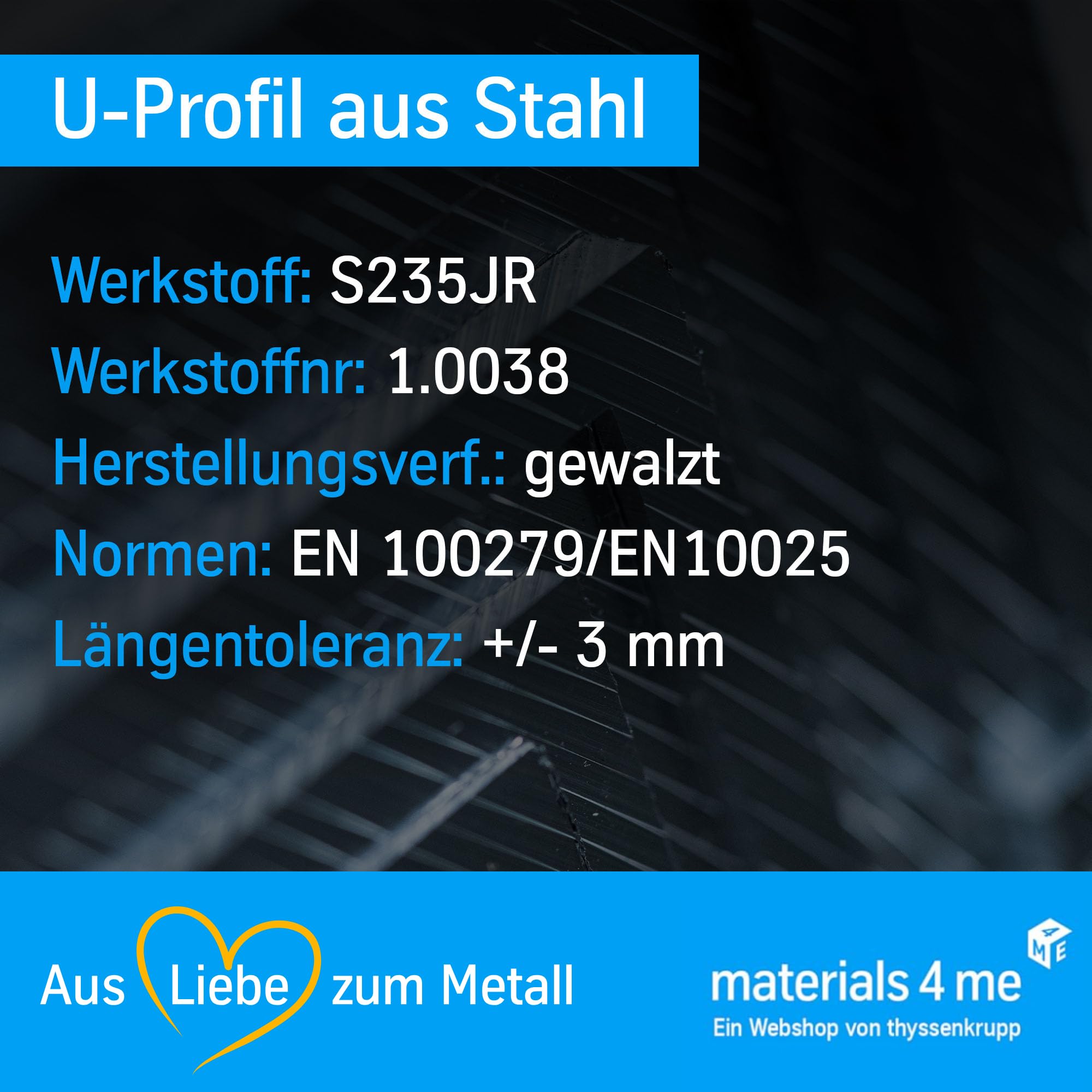 ThyssenKrupp Steel U-Profil 30x60x30x6 mm 2000 mm S235JR
