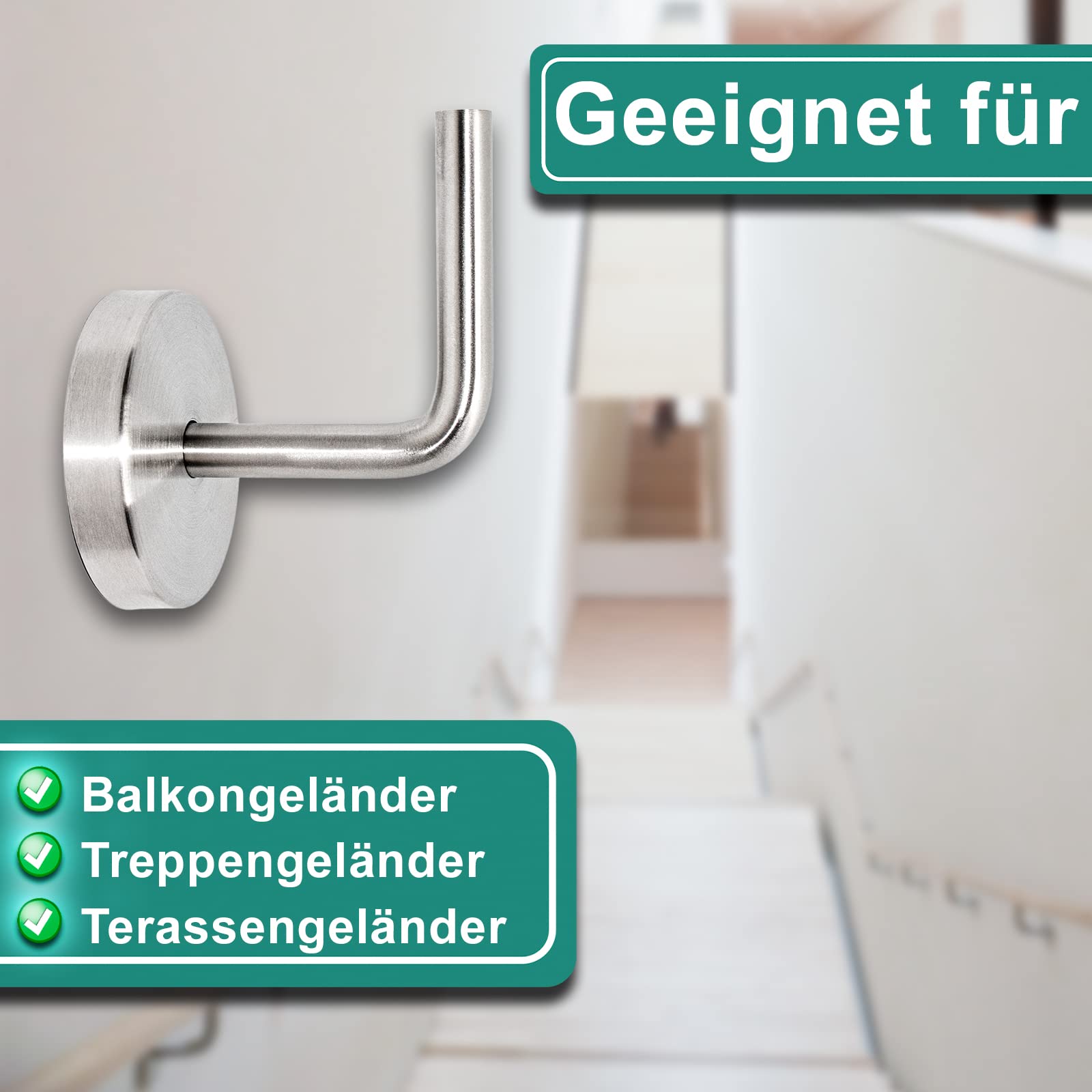 PRIOstahl Handlaufhalter Wandhalter Edelstahl 4 Stück V2A