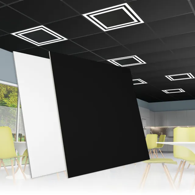 Hexim Rasterdeckenplatten YDB009 schwarz 62x62cm 20 Stück