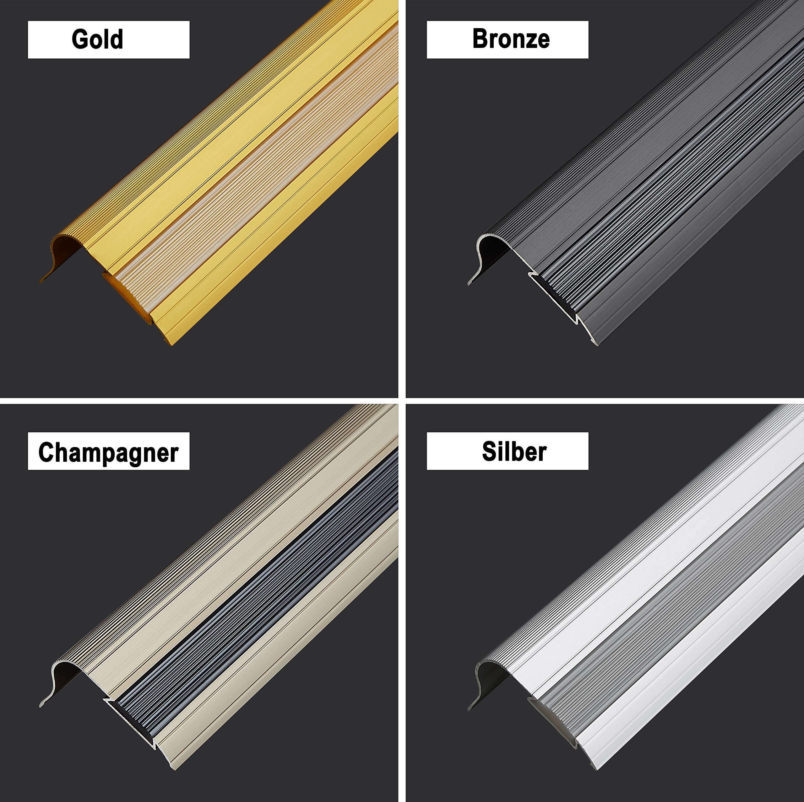 PRIOstahl Treppenkantenprofil Gold 900 mm 30x45 mm selbstklebend