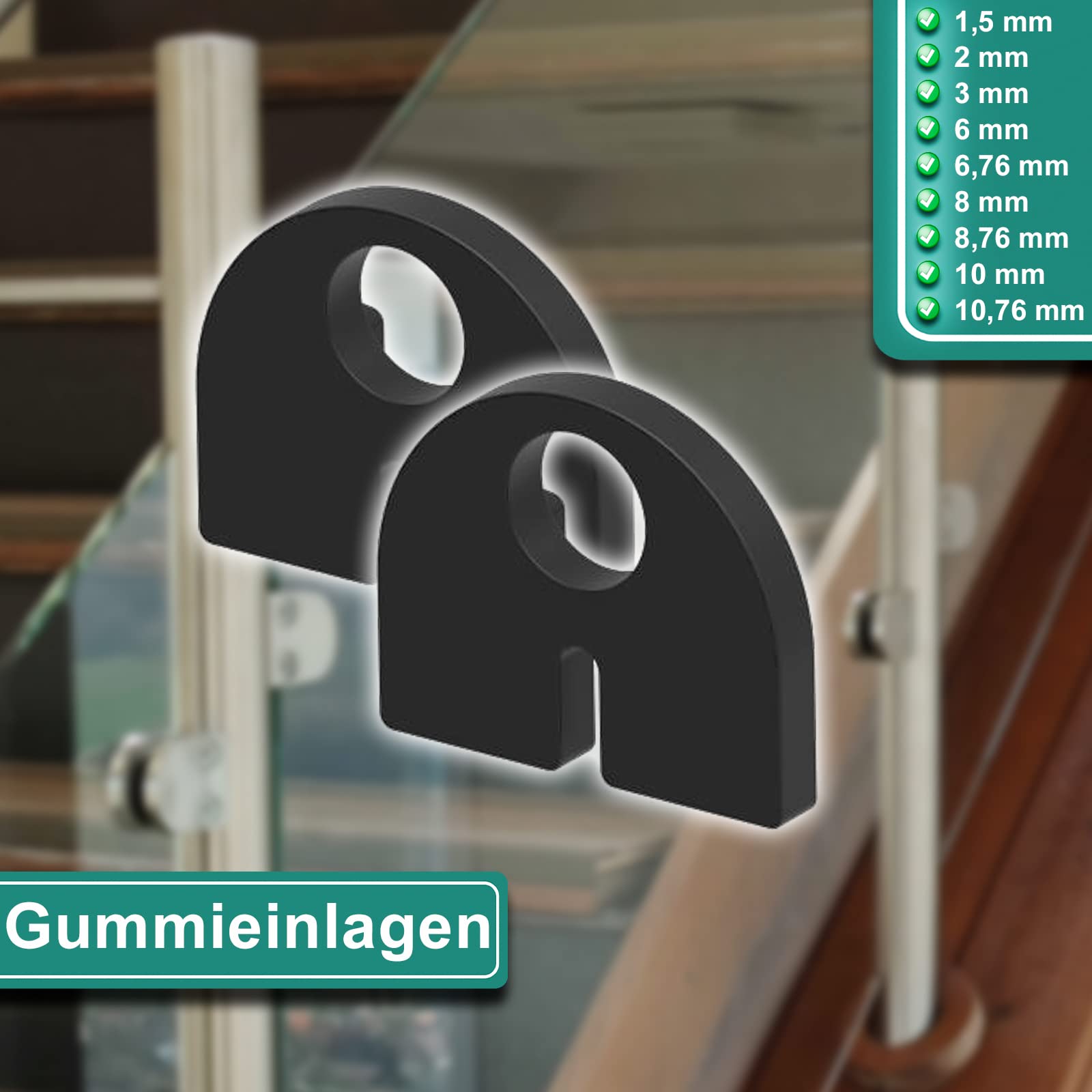 PRIOstahl Glashalter 42,4 mm 1,5 mm Edelstahl V2A 4 Stück