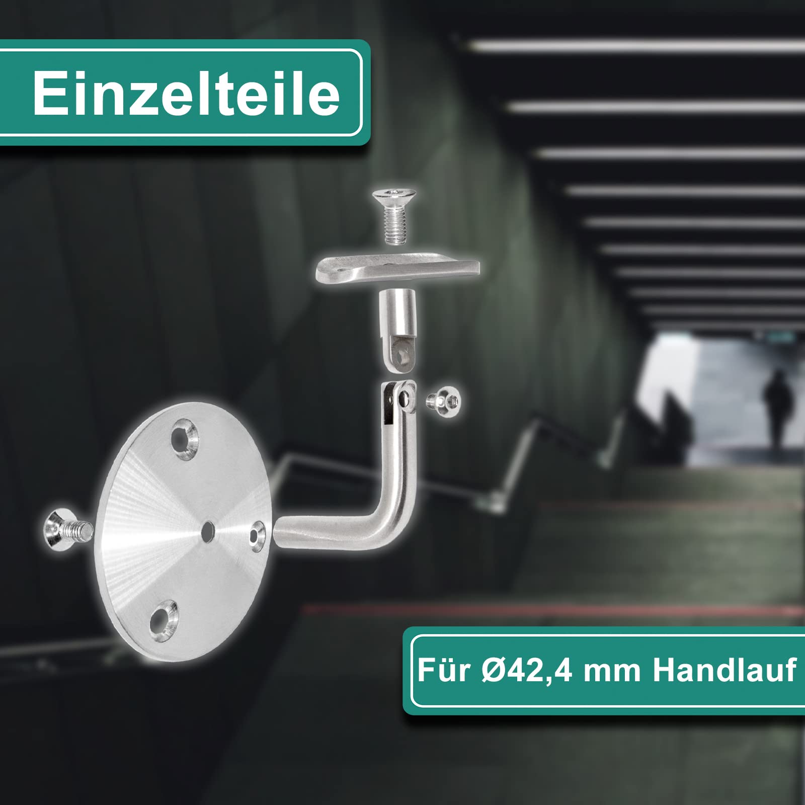 PRIOstahl Handlaufhalter Wandhalter Edelstahl V2A Ø42,4 mm