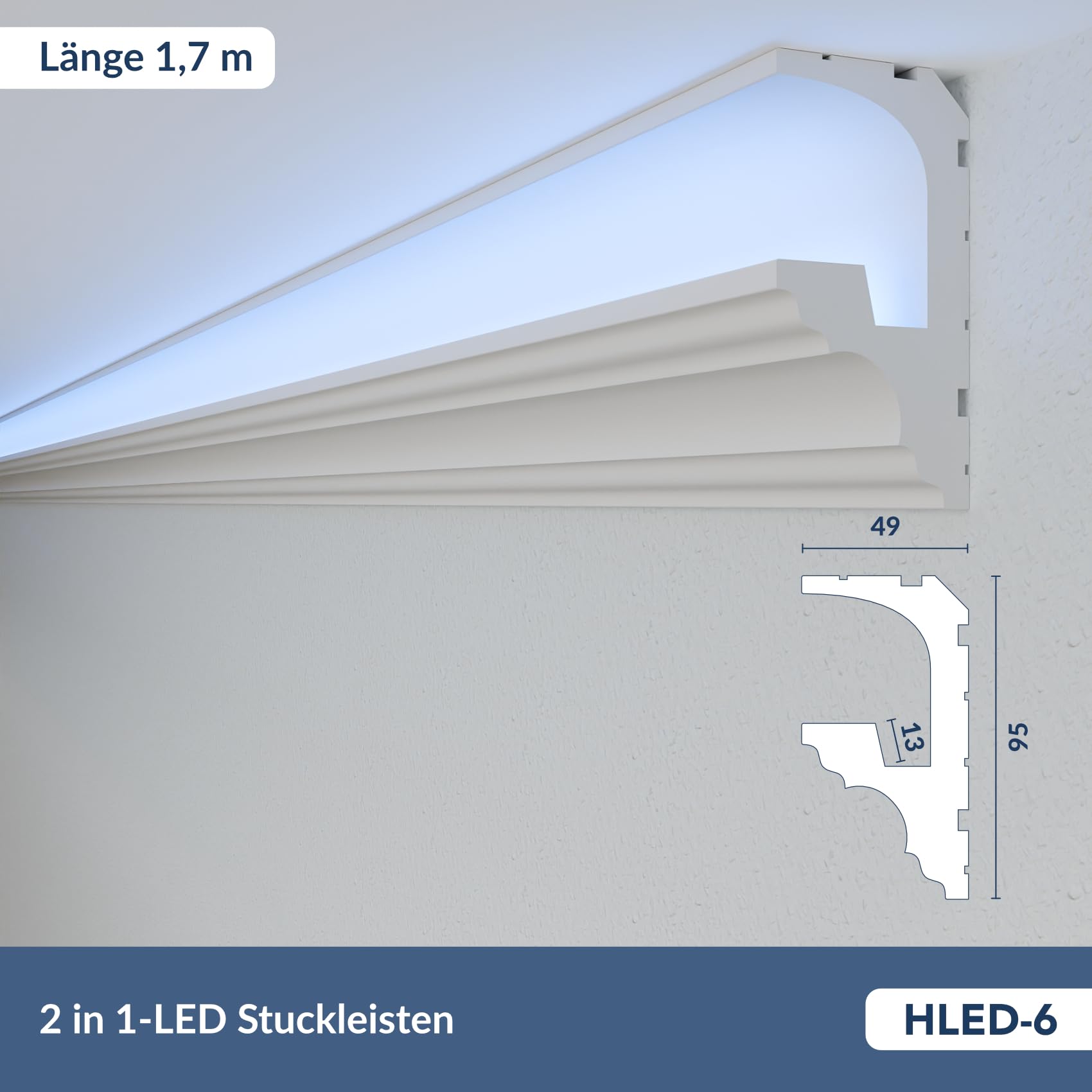 Hexim HLED 6 LED Deckenleiste 10,2 m weiß XPS