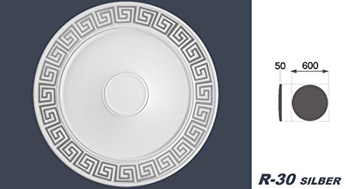 Hexim R-30 Stuckrosette Ø 60 cm silber EPS