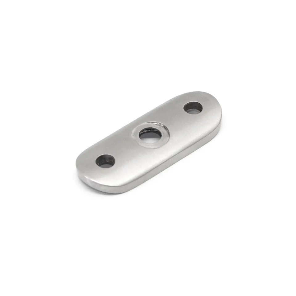 PRIOstahl Geländerbau Anschraubplatte 42,4 mm Edelstahl V2A 64x24 mm