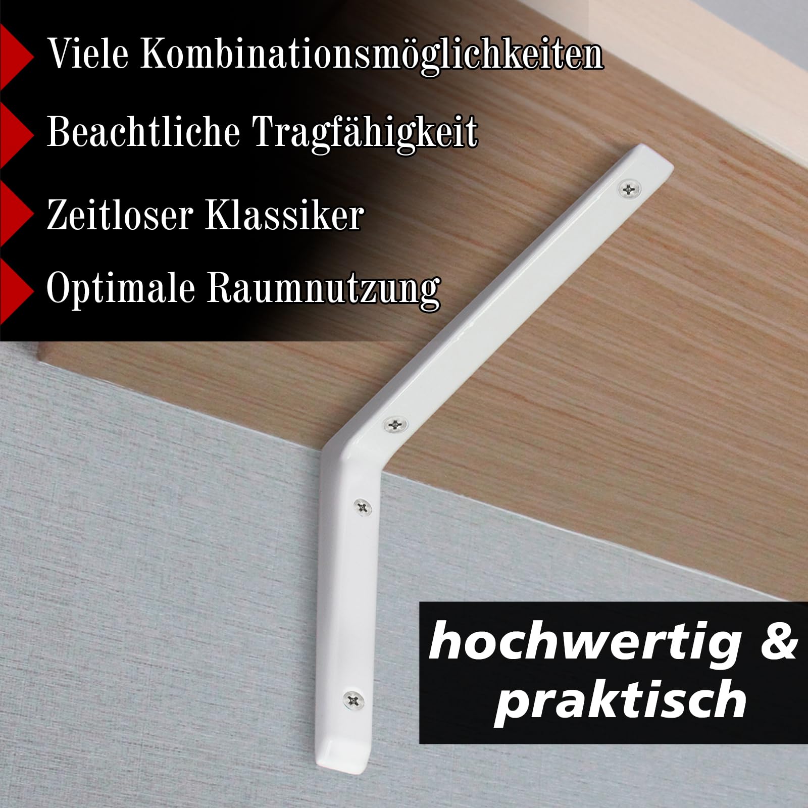 PRIOstahl Regalkonsole Alu Weiß 200x300mm 2 Stück