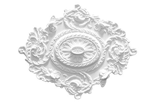 Hexim R-25 Stuckrosette 70x57cm Deckenrosette weiß EPS