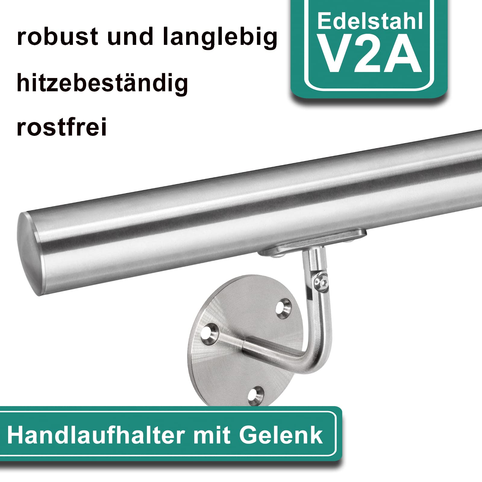 PRIOstahl Handlaufhalter Wandhalter Edelstahl V2A Ø42,4 mm