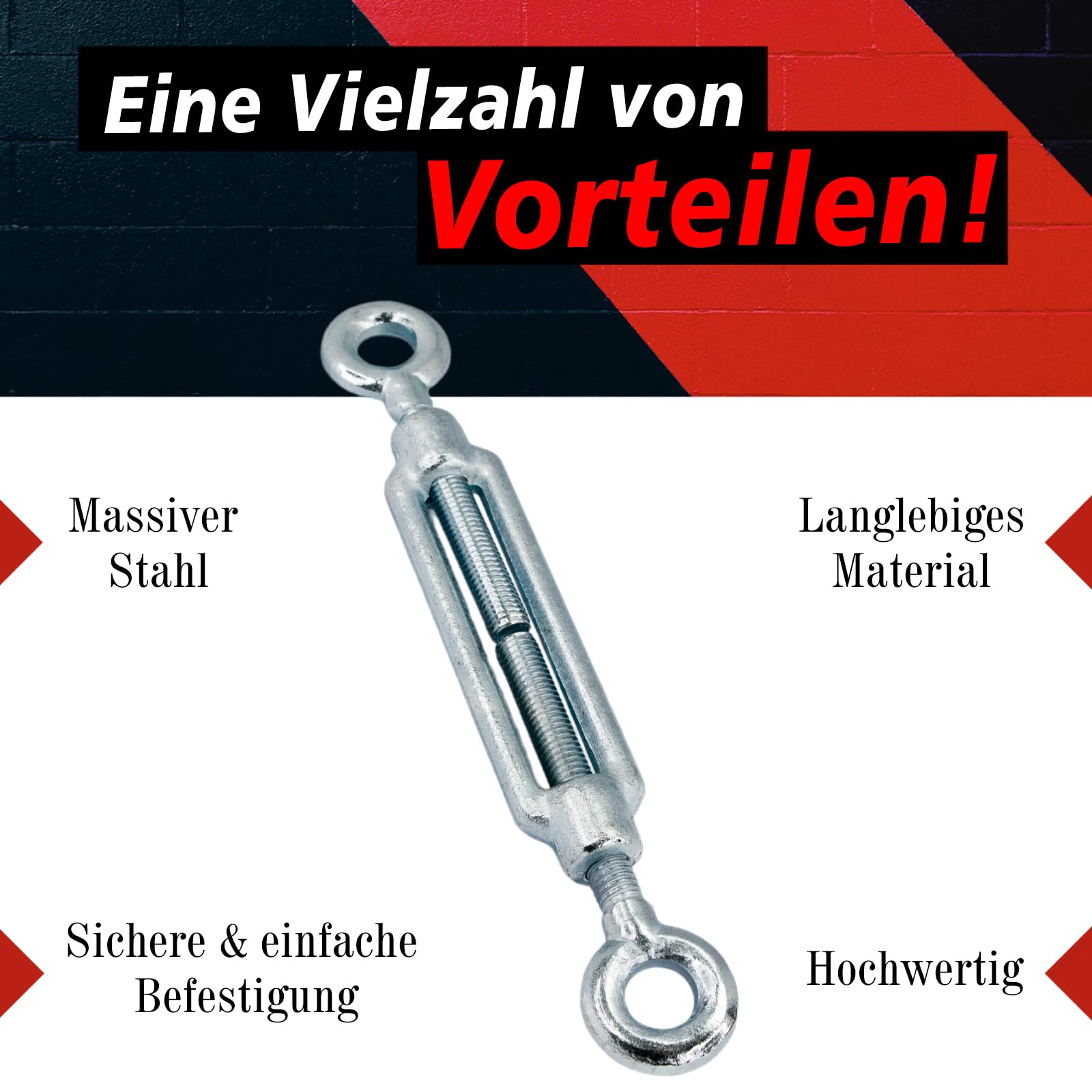 PRIOstahl Geländerbau Spannschloss M16 Öse-Öse Seilspanner verzinkt 1 St