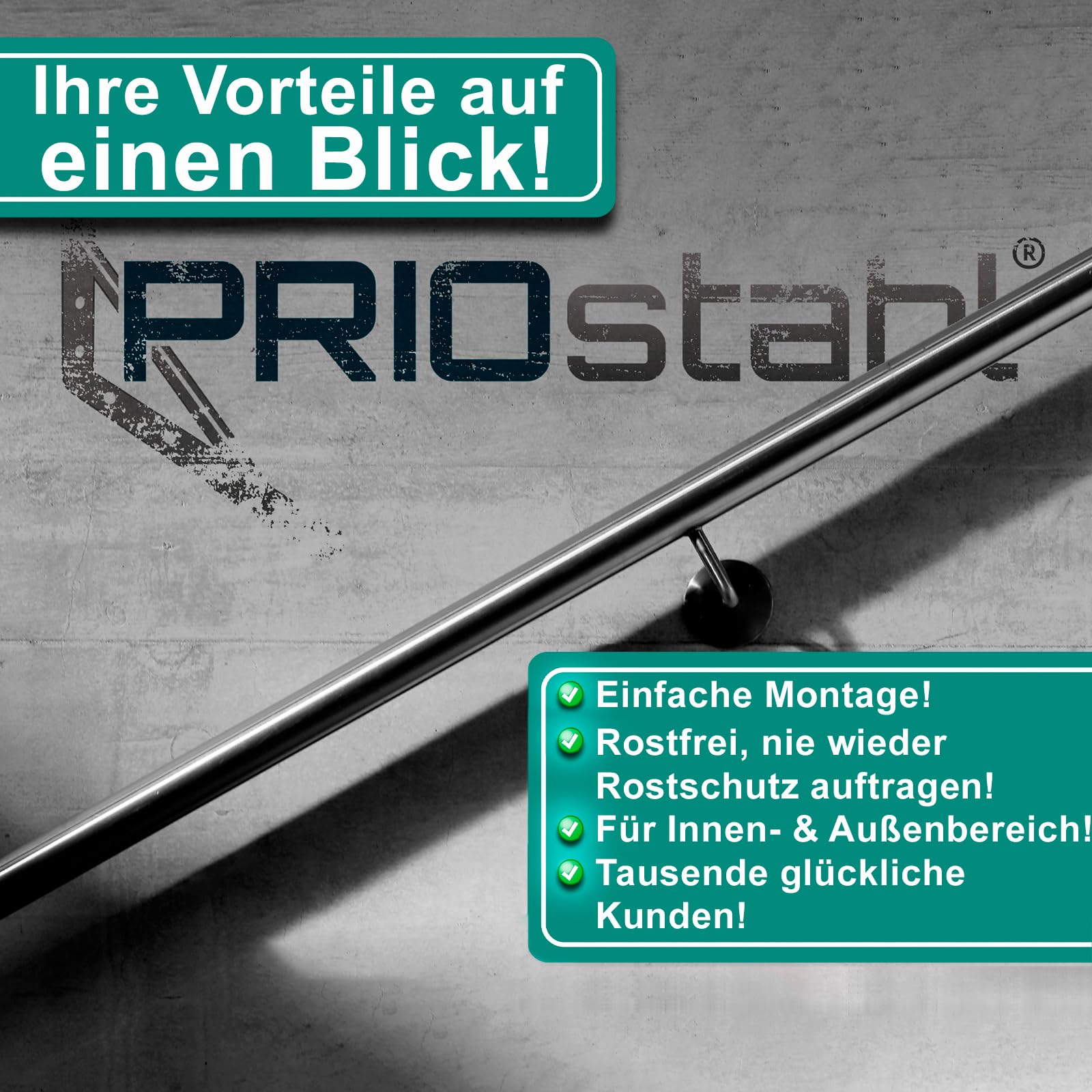 PRIOstahl Handlaufhalter 2-Loch zum Anschweißen V2A