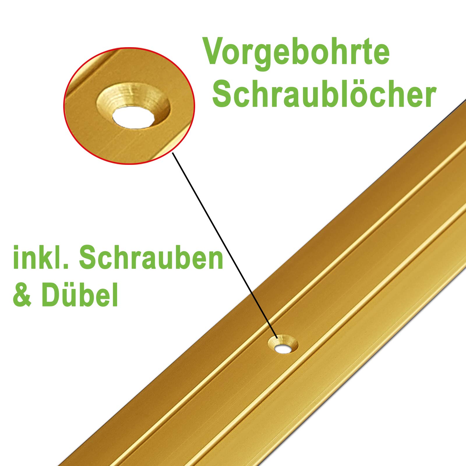PRIOstahl Übergangsprofil Champagner 1000 mm Übergangsleiste 37 mm