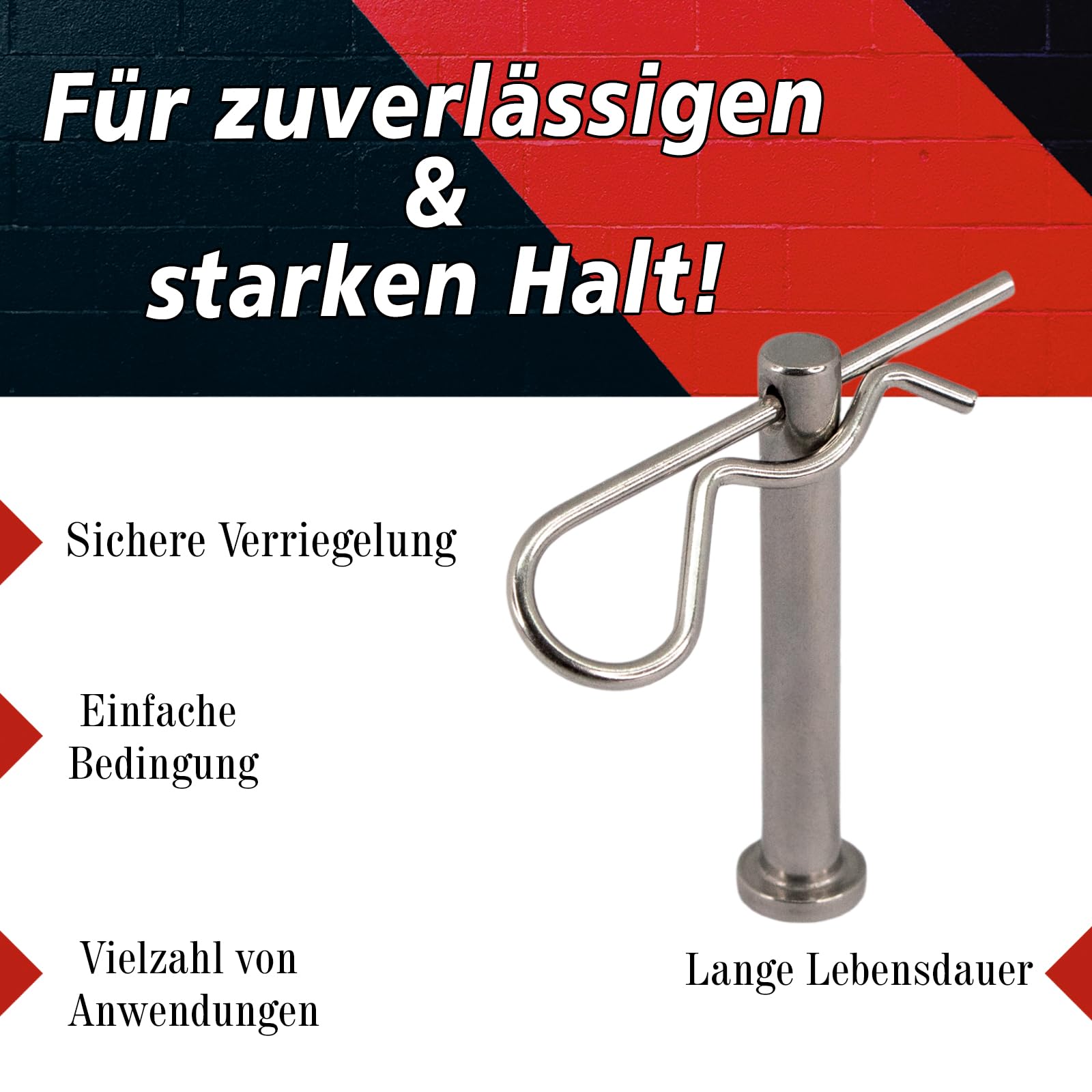PRIOstahl Steckbolzen 8x54mm Federstecker Sicherung rostfrei