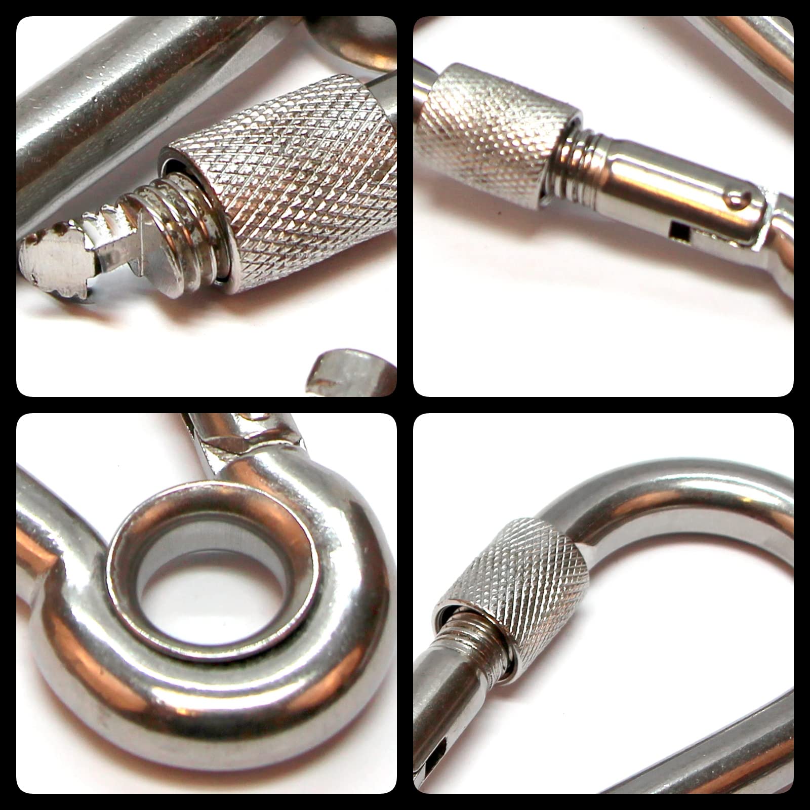 PRIOstahl Geländerbau Karabiner 4x40 mm V4A 4 Stück