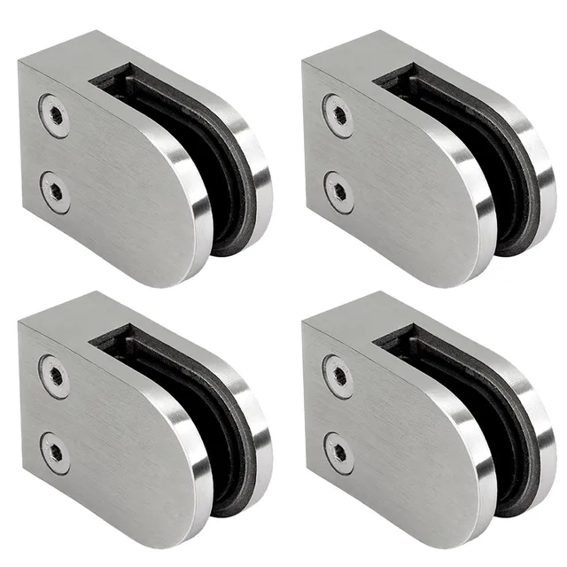 PRIOstahl Glashalter 63x45x30 mm Edelstahl V2A 10 mm flach 4 Stk