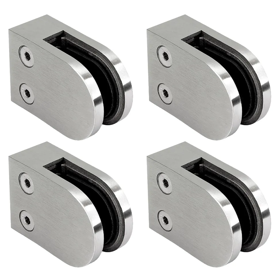 PRIOstahl Glashalter 63x45x30 mm Edelstahl V2A 10 mm flach 4 Stk