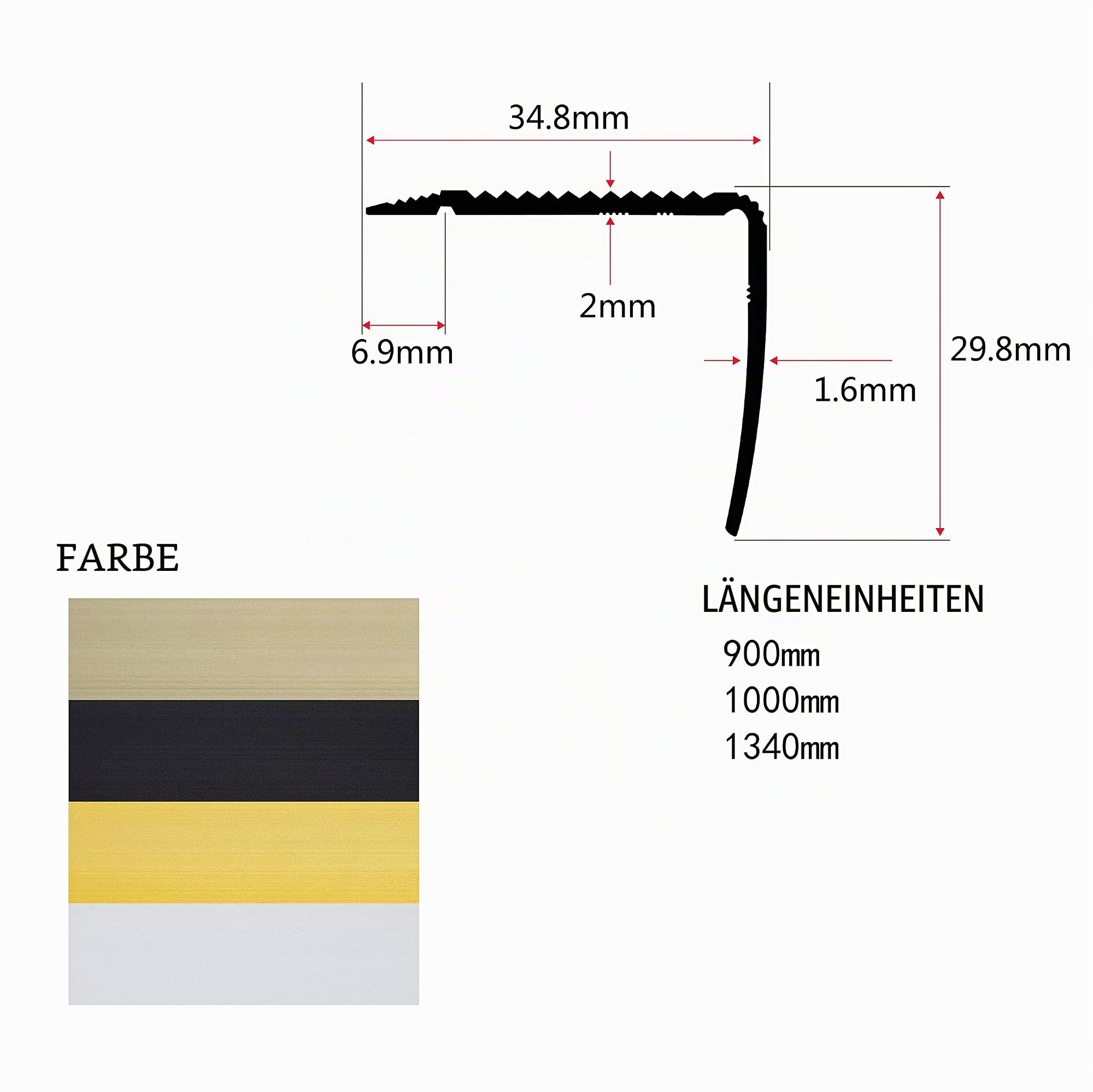 PRIOstahl Treppenkantenprofil Alu Champagner 1000 mm