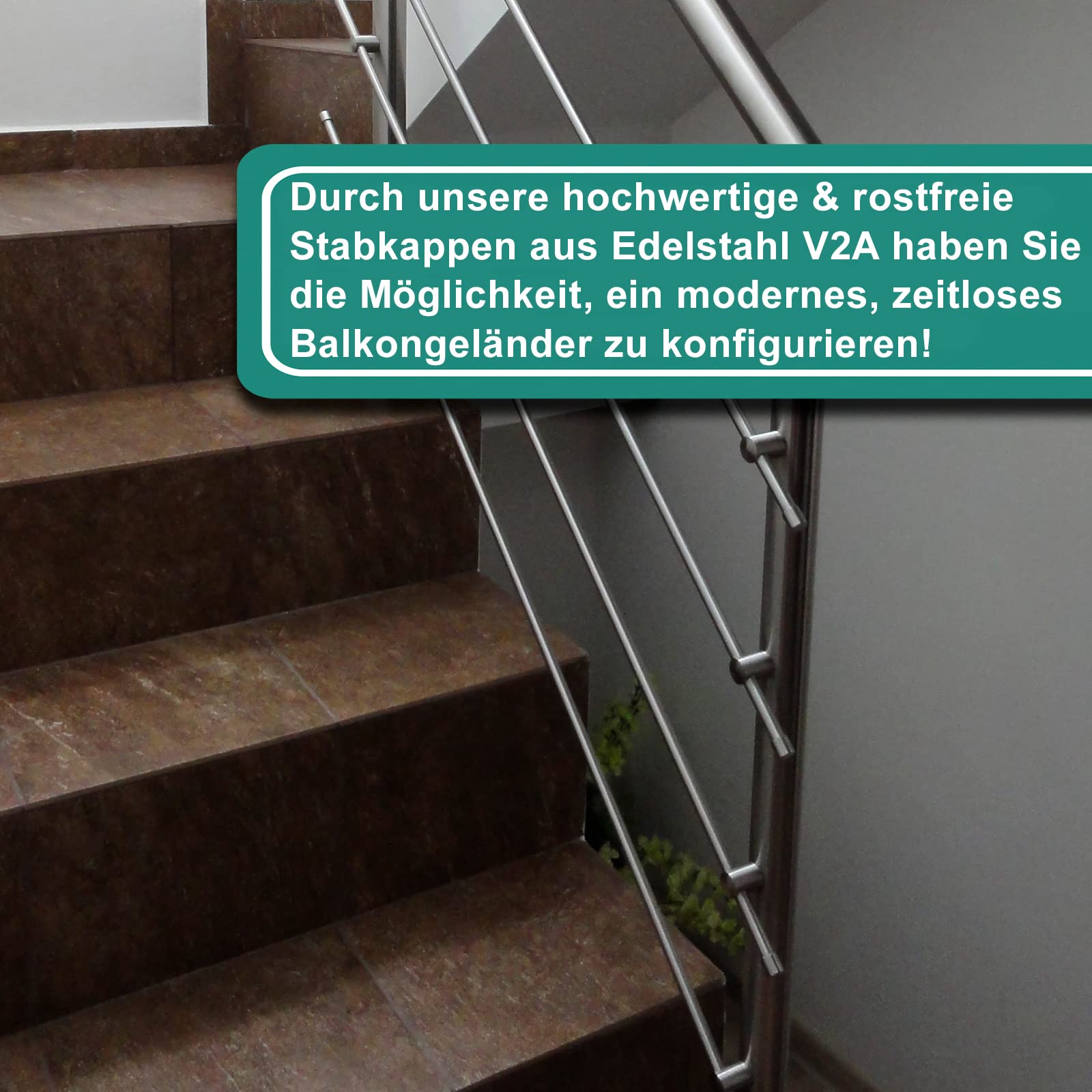 PRIOstahl Geländerbau Endkappe 12mm Edelstahl V2A 10 Stück