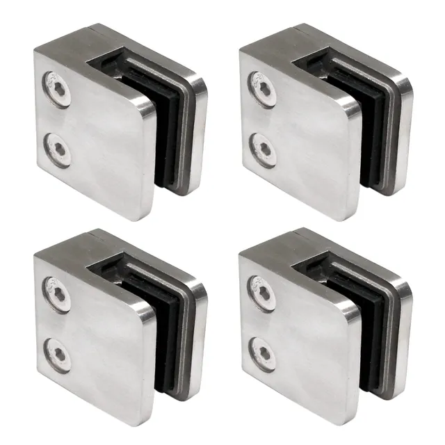 PRIOstahl Glashalter Flach 8mm Edelstahl V2A 45mm 4 Stück