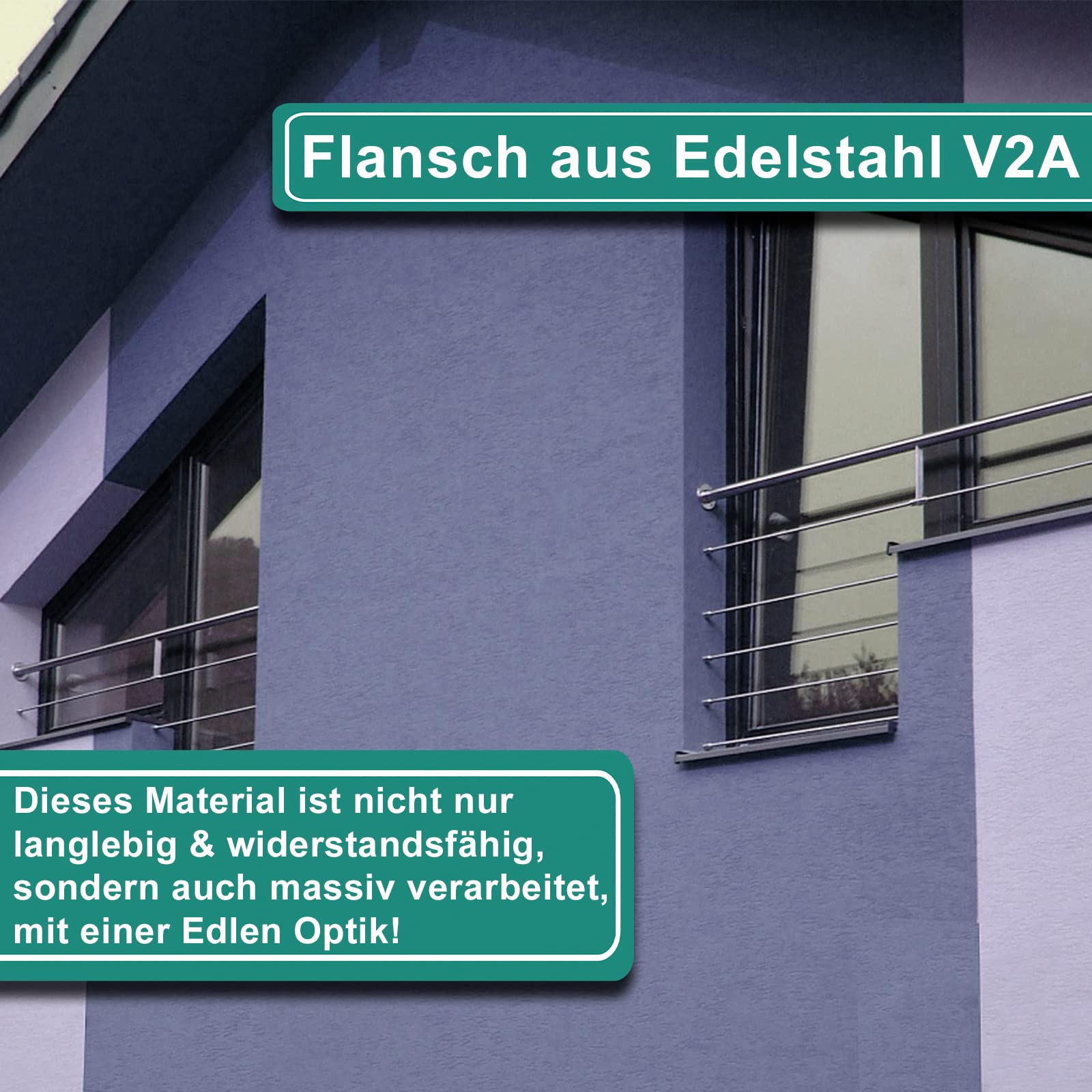 PRIOstahl Wandflansch 42,4mm Edelstahl V2A Rohrflansch
