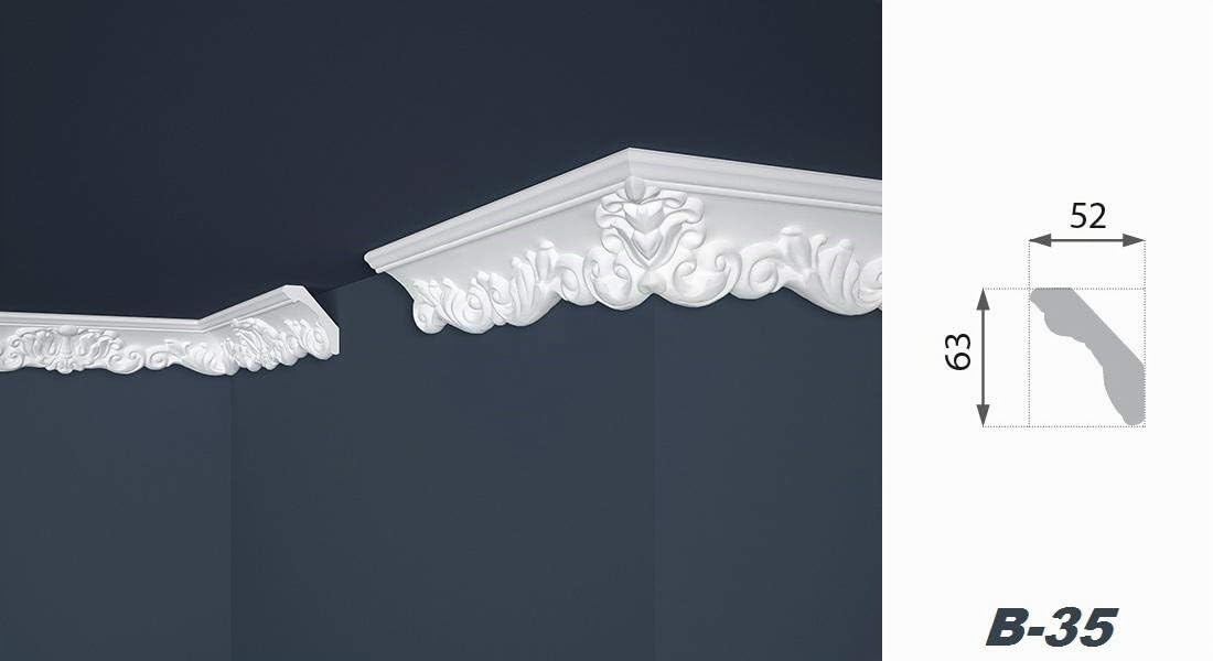Hexim B-35 Stuckleiste Deckenleiste weiß 20 Meter 10 Stück