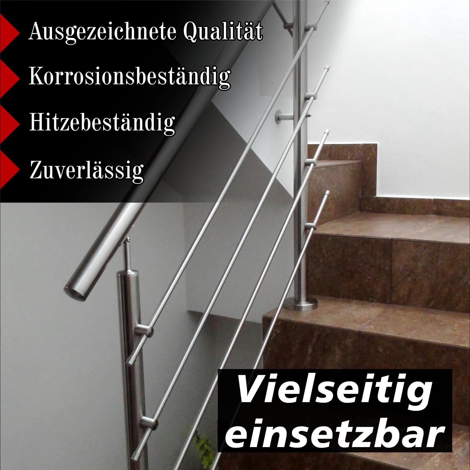 PRIOstahl Querstabhalter 12mm 10 Stück Edelstahl V2A 42,4mm