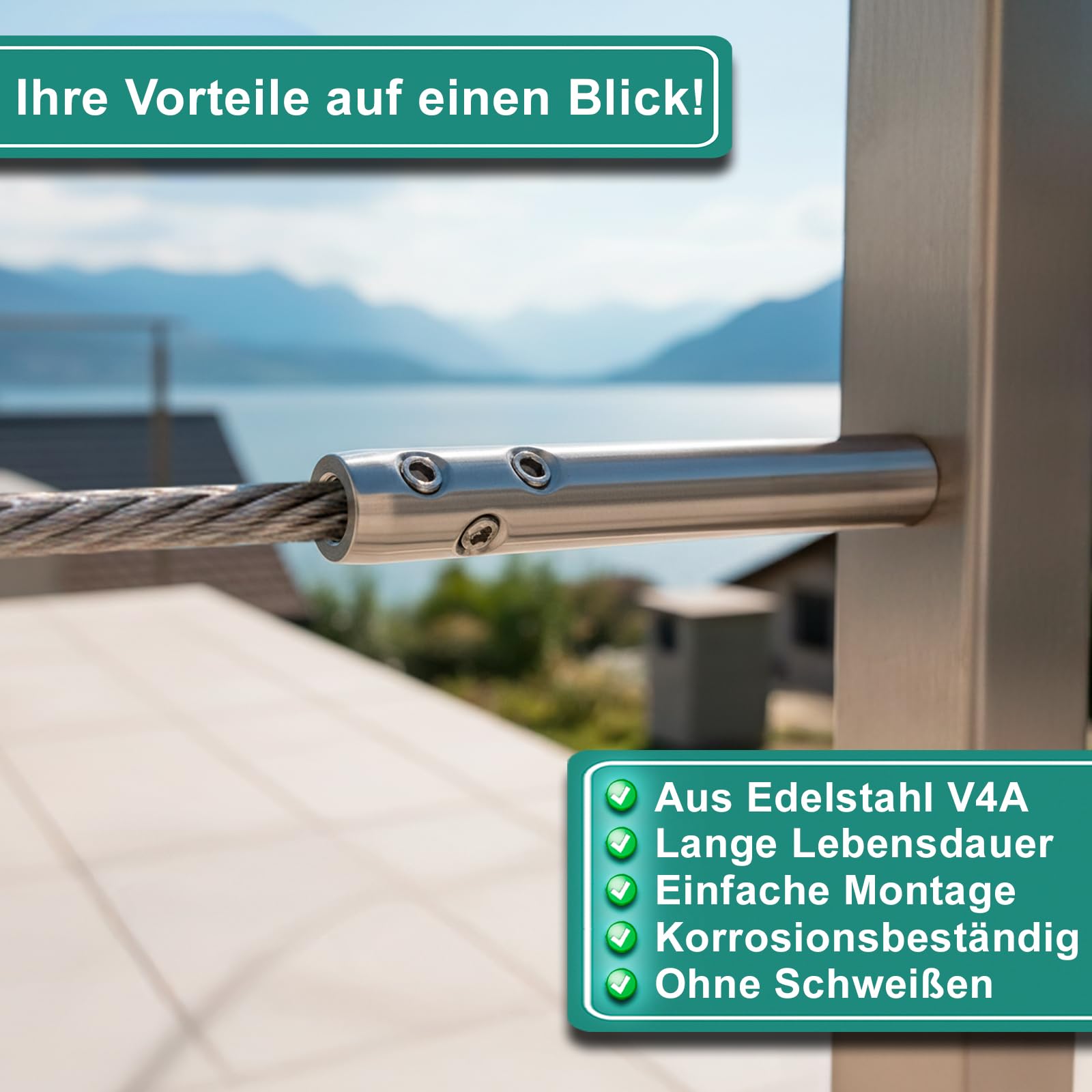 PRIOstahl Seilspanner 3-4mm Edelstahl V4A 4 Stück