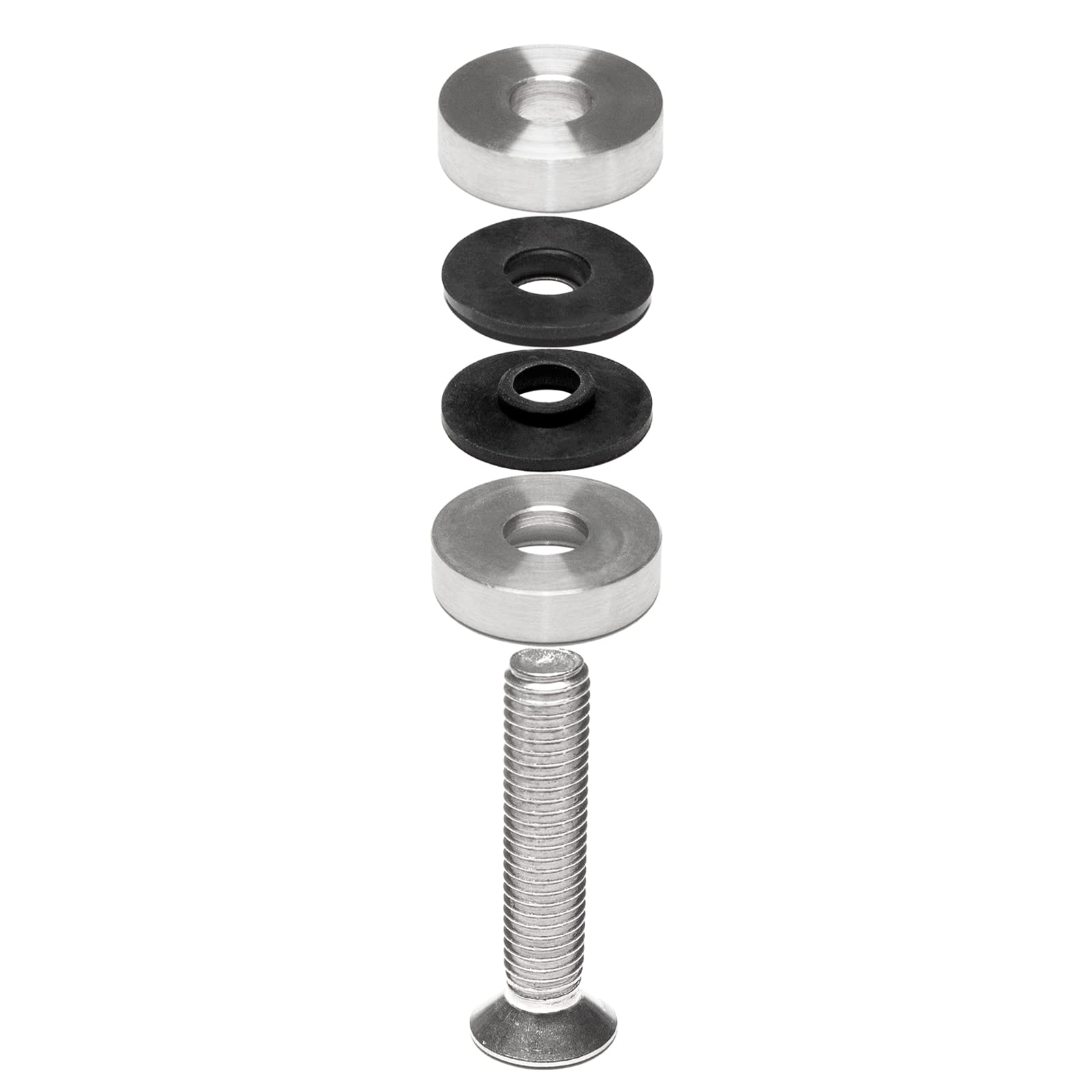 PRIOstahl Glaspunkthalter Ø42,4mm flach 8 Stück V2A