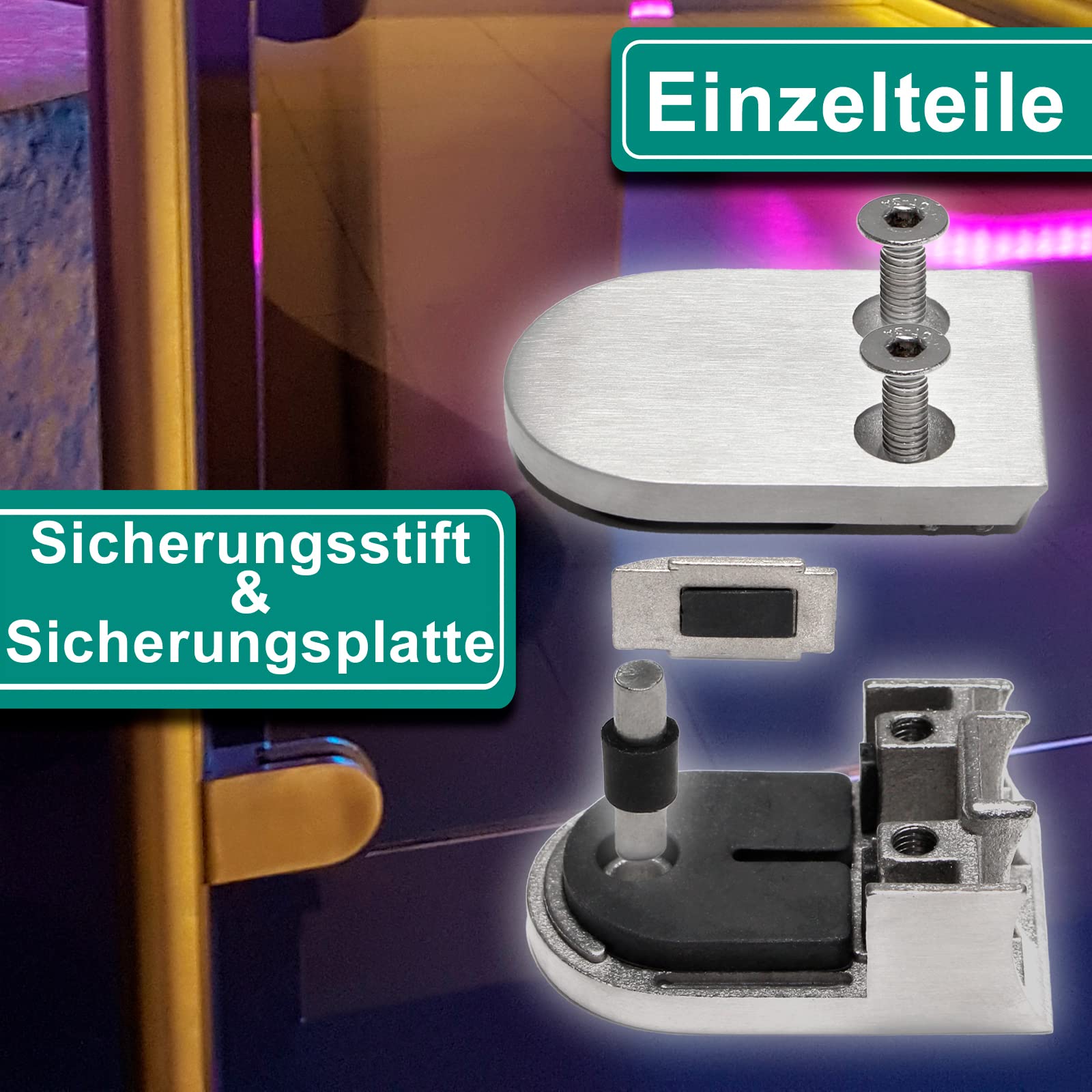 PRIOstahl Geländerbau Glashalter 42,4 mm 8,76 mm Edelstahl V2A 4 St