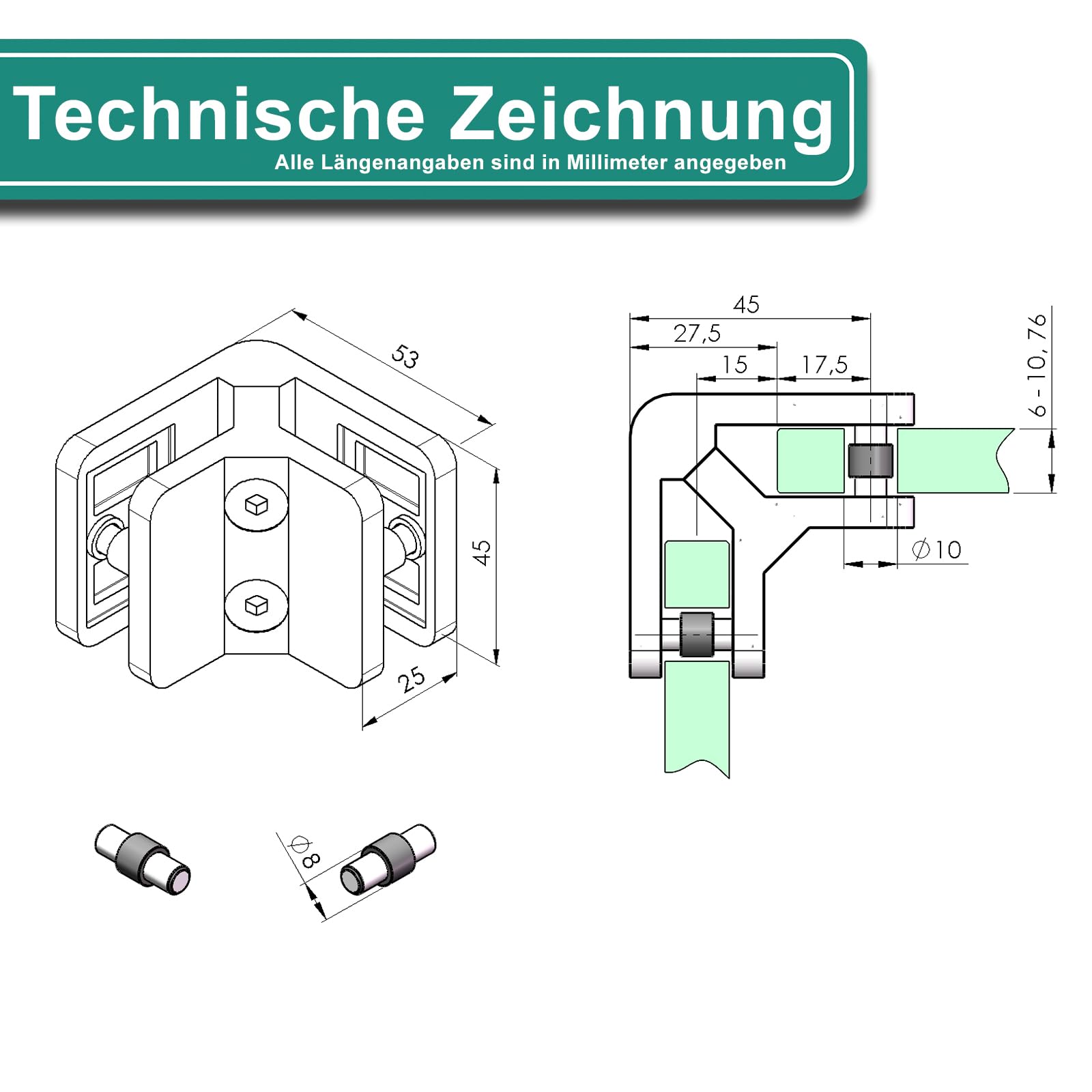 PRIOstahl Bodenflansch Rändelung 42,4mm V2A Rohrflansch