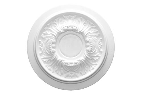 Hexim R-14 Stuckrosette Deckenrosette weiß Ø 34 cm EPS