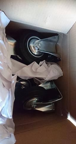 PRIOstahl Transportrollen 200mm Gummi Schwarz 4 Stück Bremse