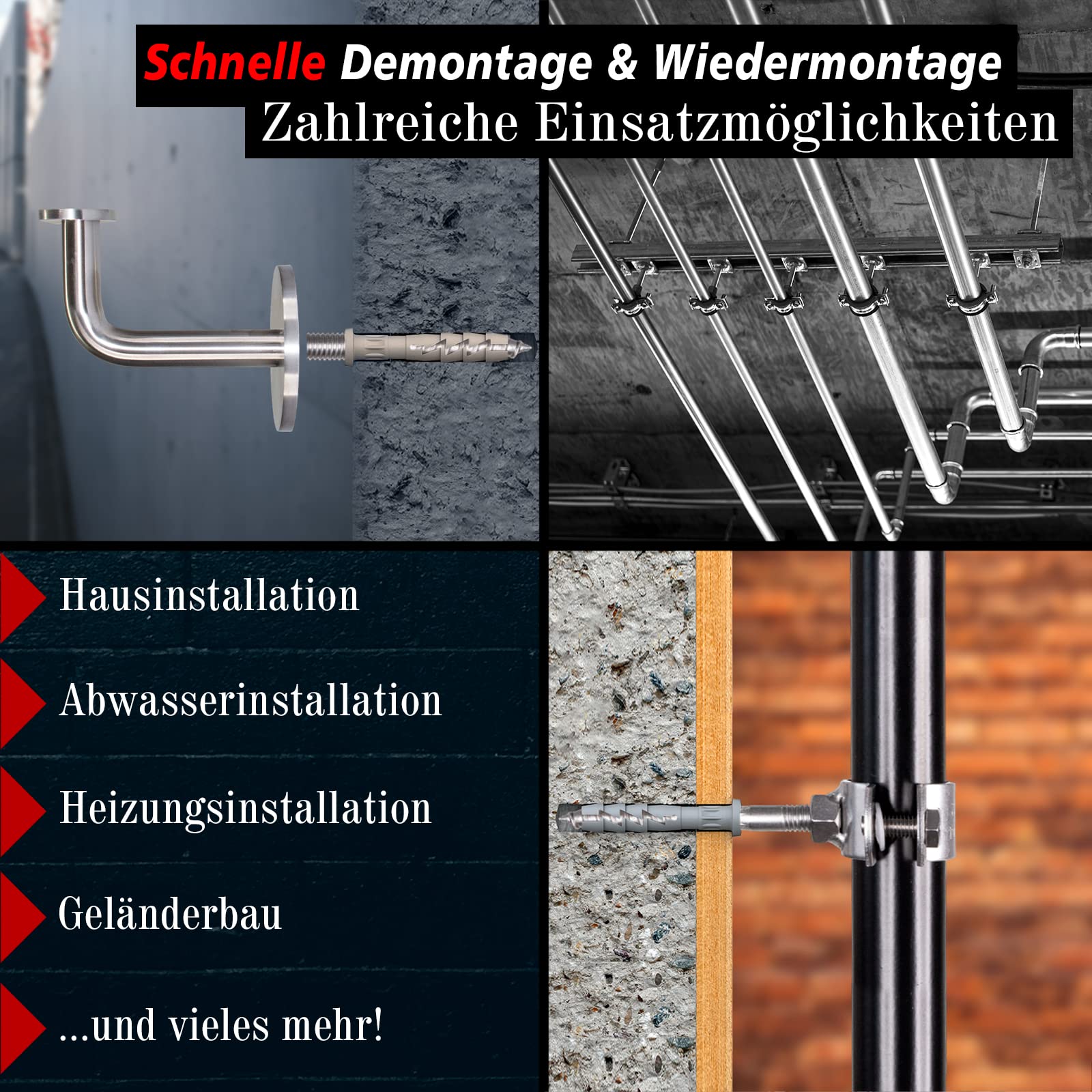 PRIOstahl Stockschrauben M8x60mm Edelstahl V2A 10 Stück