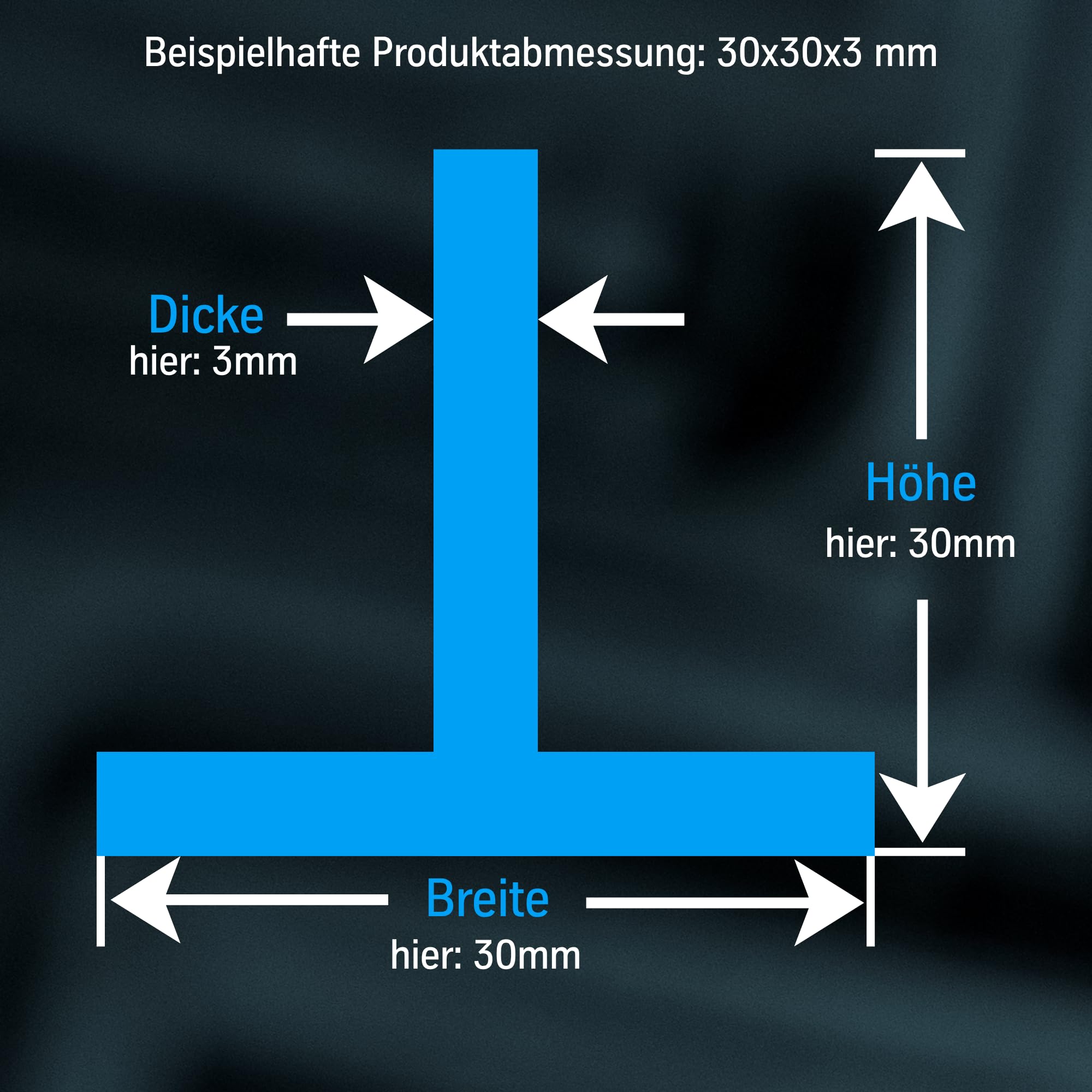 ThyssenKrupp Aluminum T-Profil 20x20x2 mm 2000 mm Alu