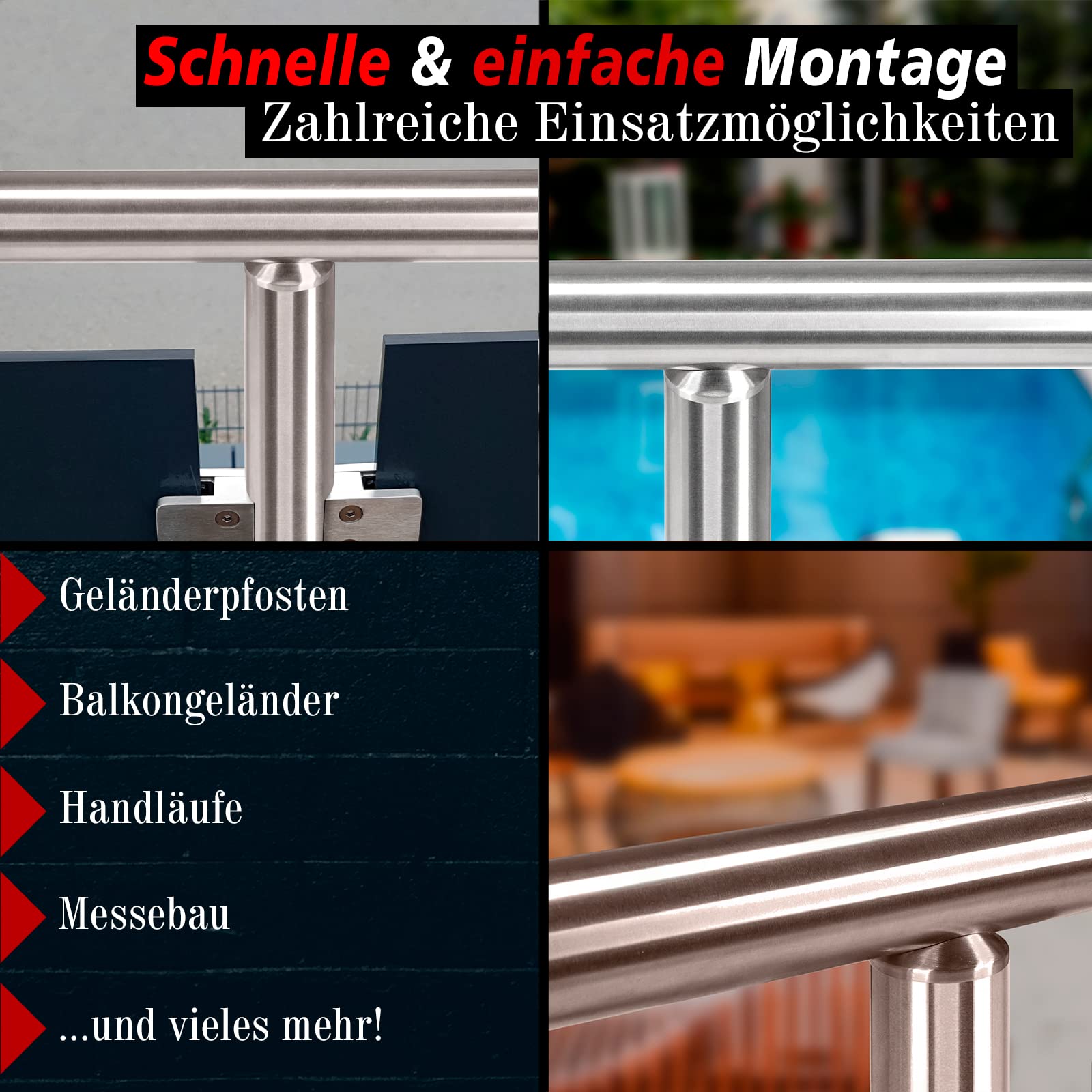 PRIOstahl Geländerbau Rohradapter rund 42,4 mm Edelstahl 1 Stück