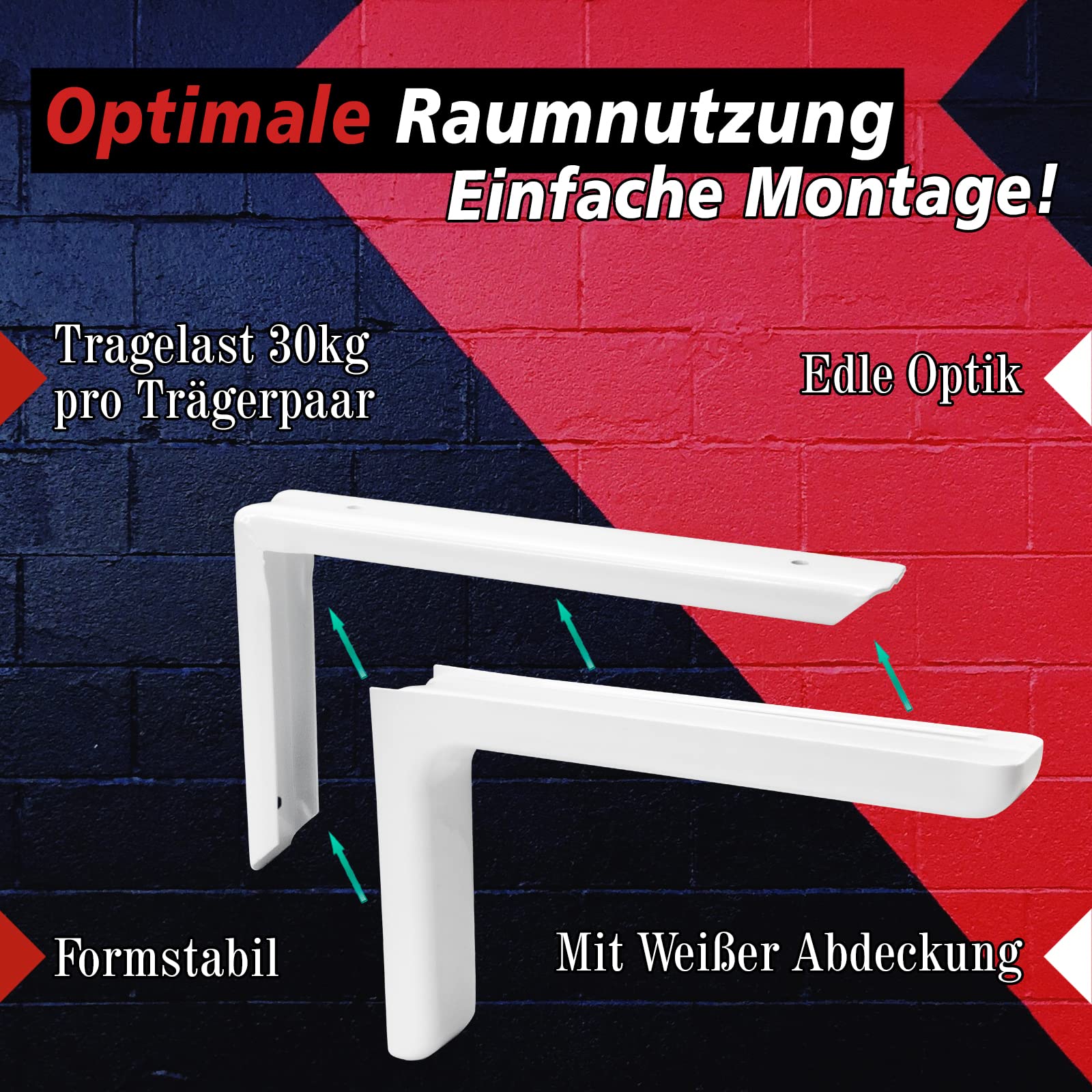 PRIOstahl Regalträger 80x120mm Weiß 1 Stück 15kg