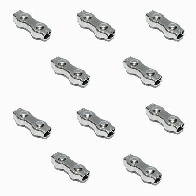 PRIOstahl Duplexklemmen 3 mm 10 Stück Edelstahl V4A