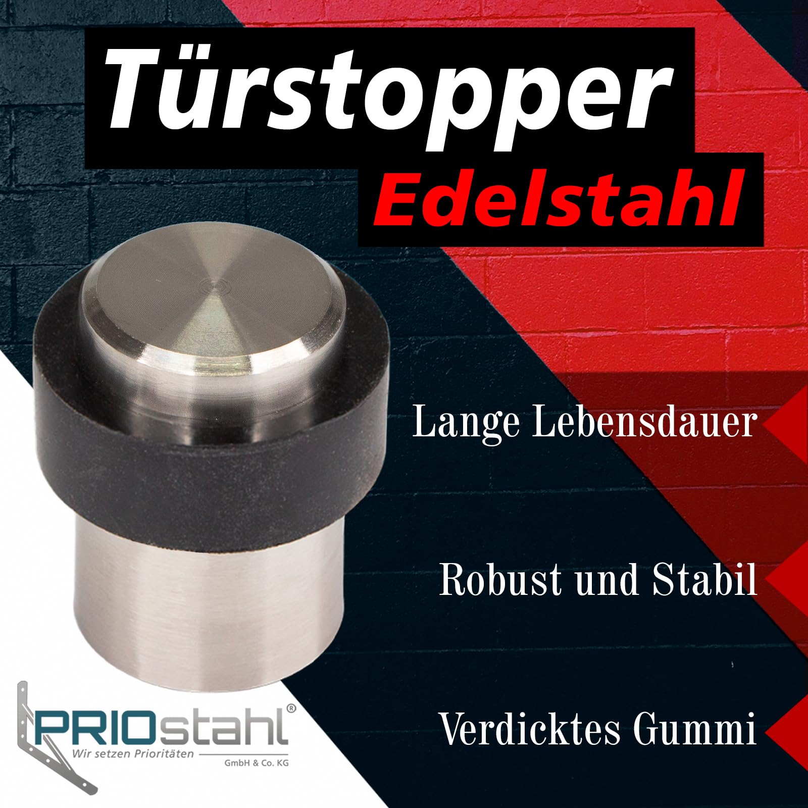 PRIOstahl Türstopper Modell 6 Boden 47 mm Edelstahl V2A
