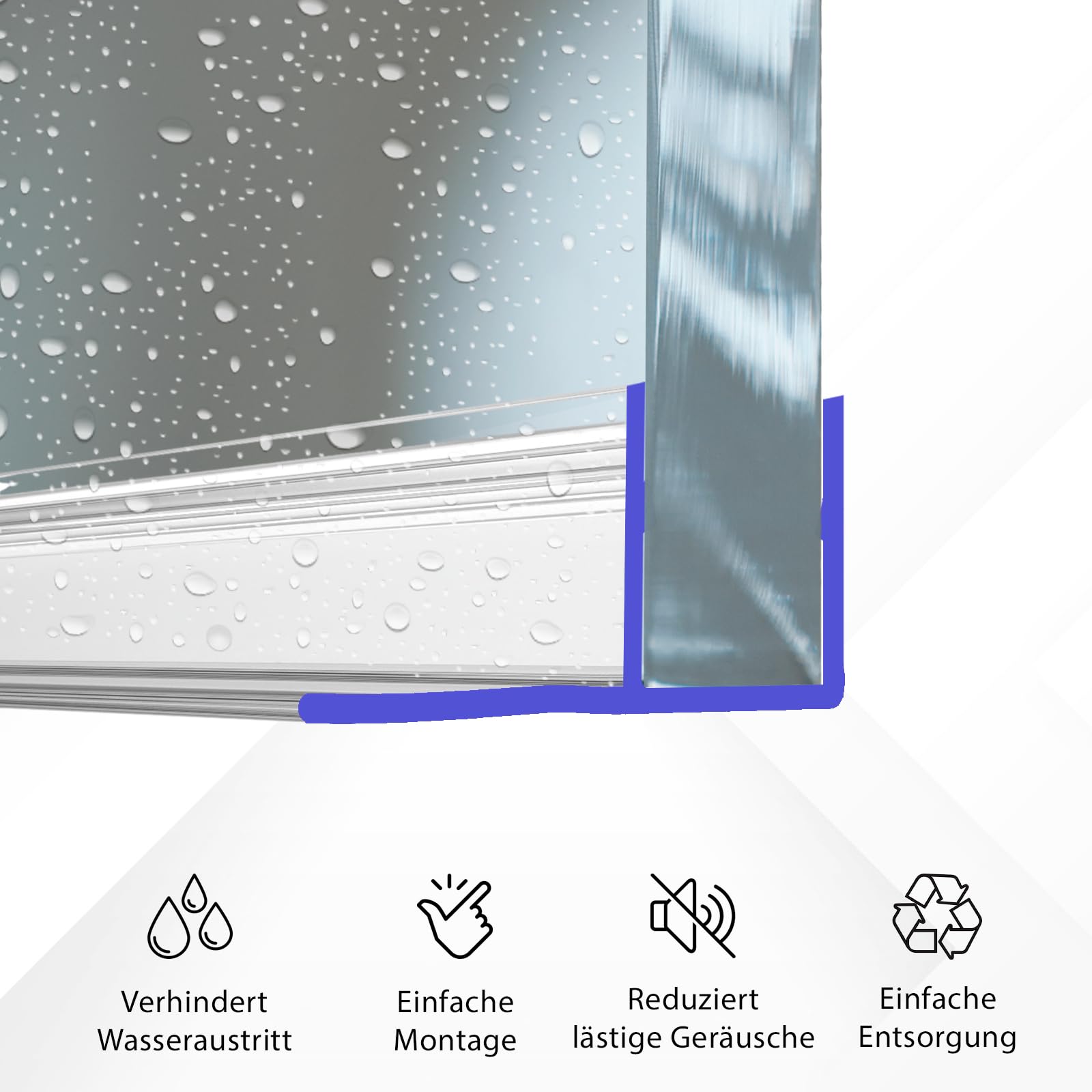 PRIOstahl Duschdichtung 6 mm 2 m transparent Gummilippe