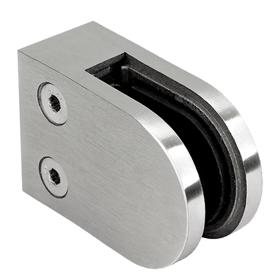 PRIOstahl Glashalter 63x45mm Flach Glas 8mm Edelstahl V2A