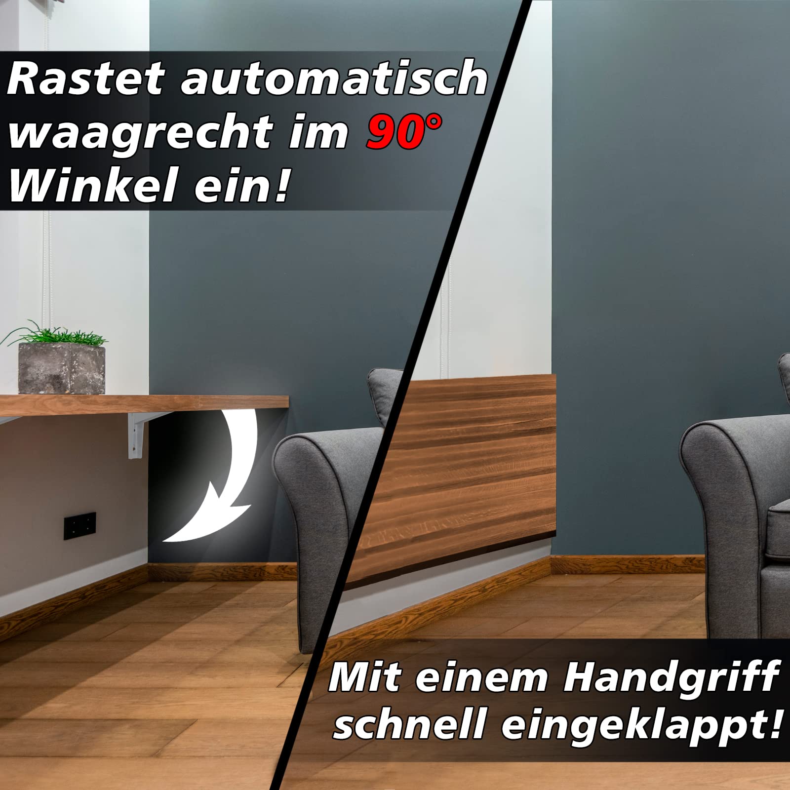 PRIOstahl Klappkonsole 280x135mm Regalträger weiß 2 Stück