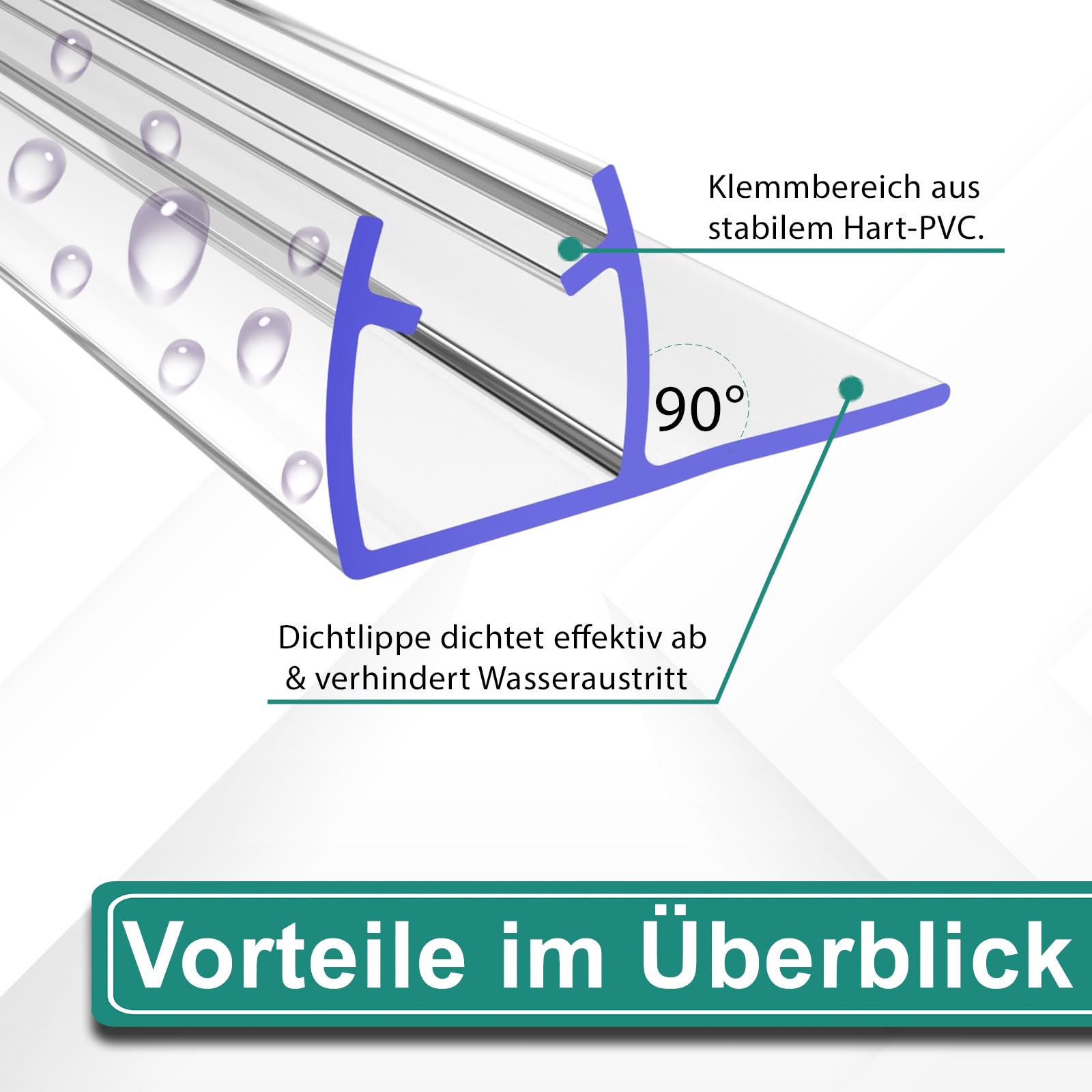 PRIOstahl Duschdichtung 6 mm 2 m transparent Gummilippe