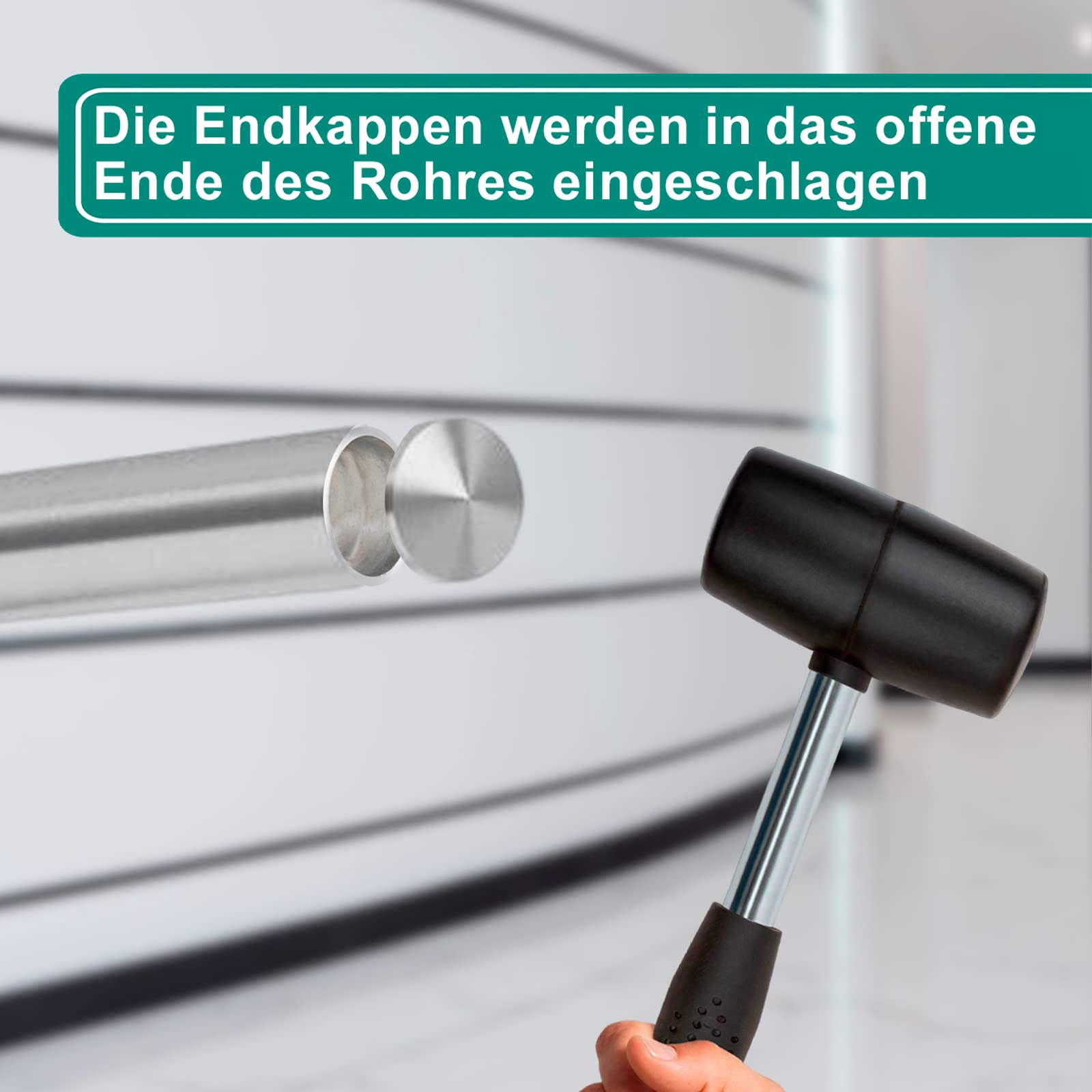 PRIOstahl Geländerbau Rohrstopfen 42,4mm V2A gewölbt
