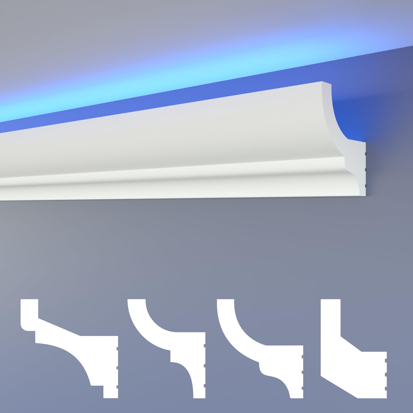 Heximo HLED 10 LED Stuckleiste Weiß 65x75mm 10,2 Meter