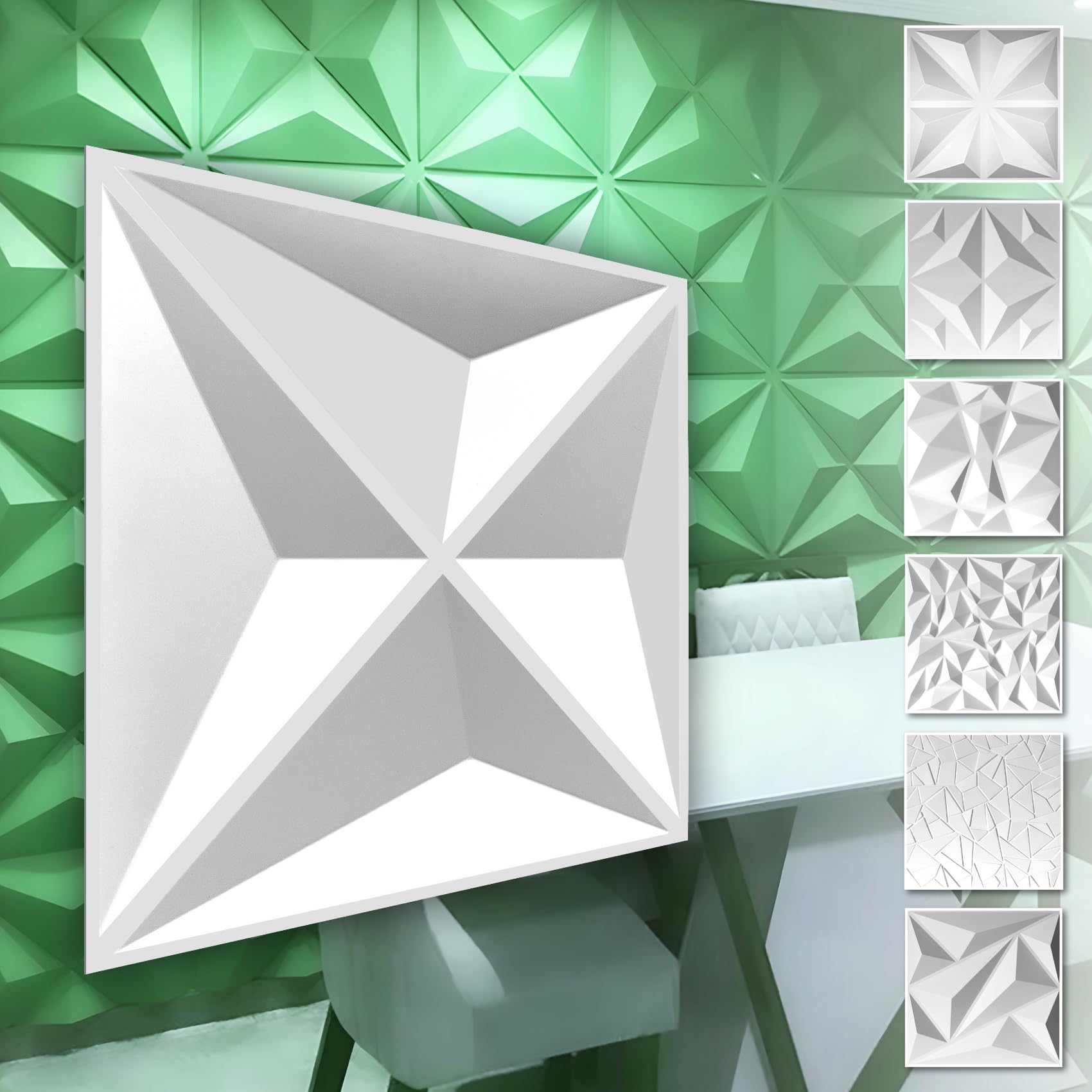 Hexim Wandpaneele HD094 Diamond Weiß 5 qm
